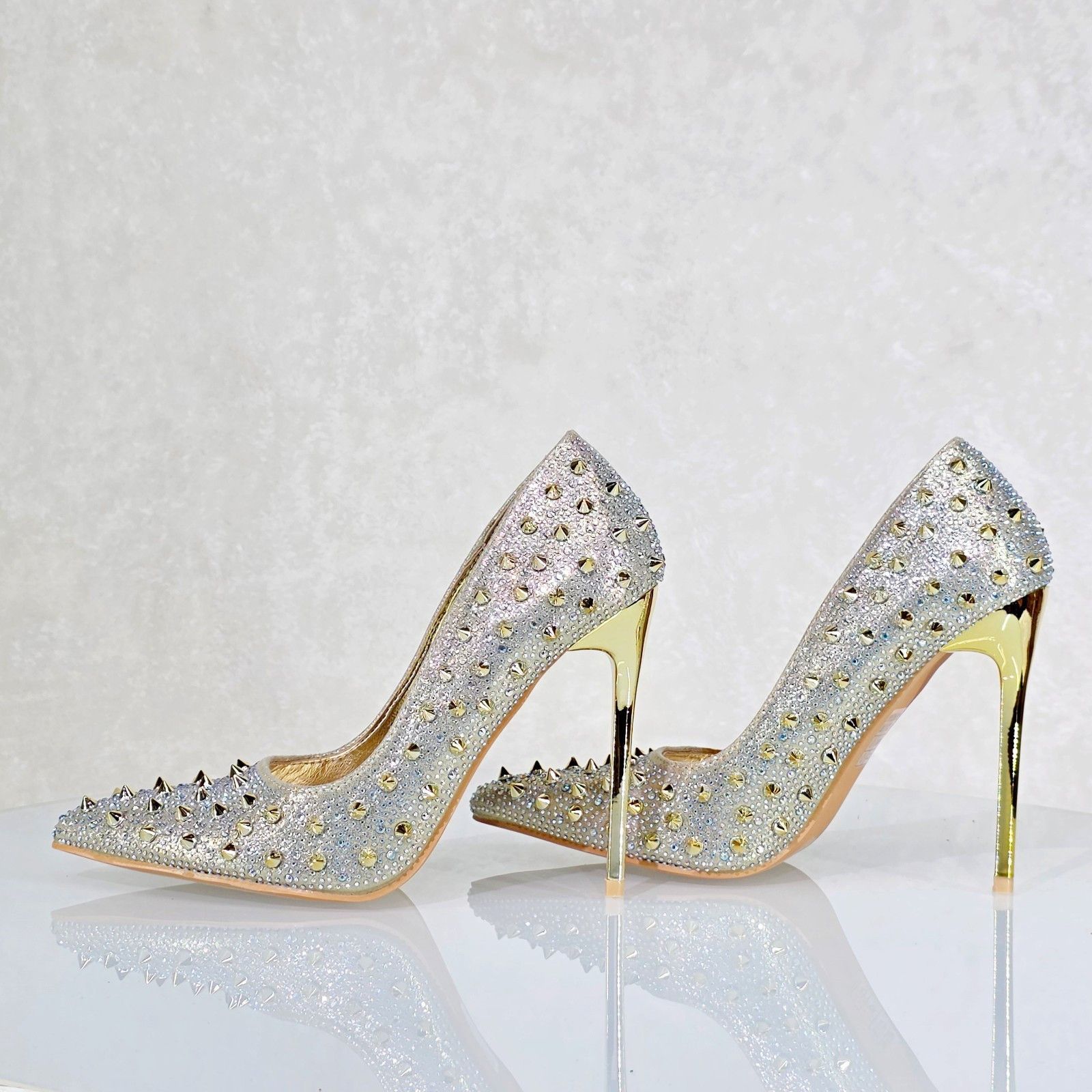Other Wicked Sexy Spike Stud Iridescent Rhinestone High Heel Pump Size US 6 / IT 36 - 3 Thumbnail
