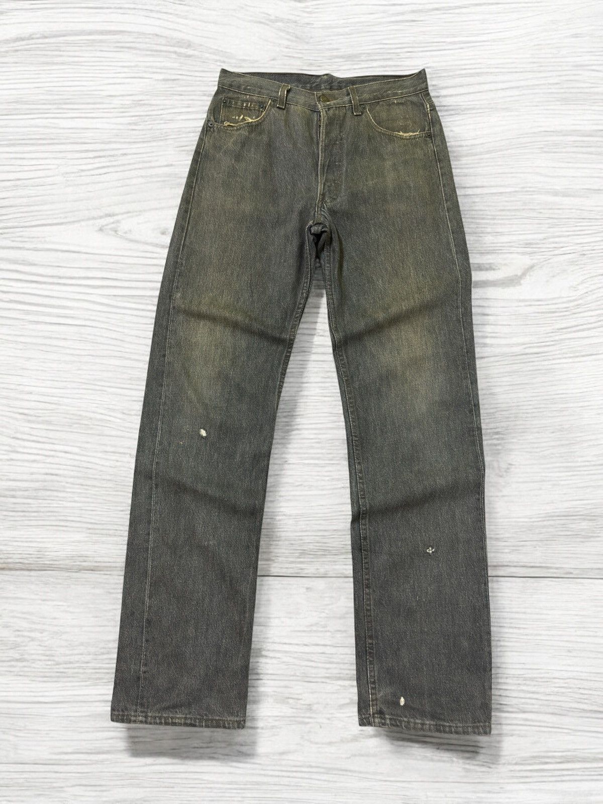 Vintage Levi's 501 Red Tab Grey Distressed Jeans