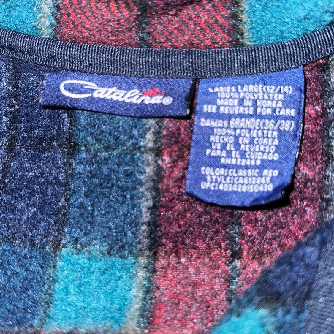 Catalina Vintage 90s Plaid Pullover Sweatshirt Size L / US 10 / IT 46 - 9 Thumbnail