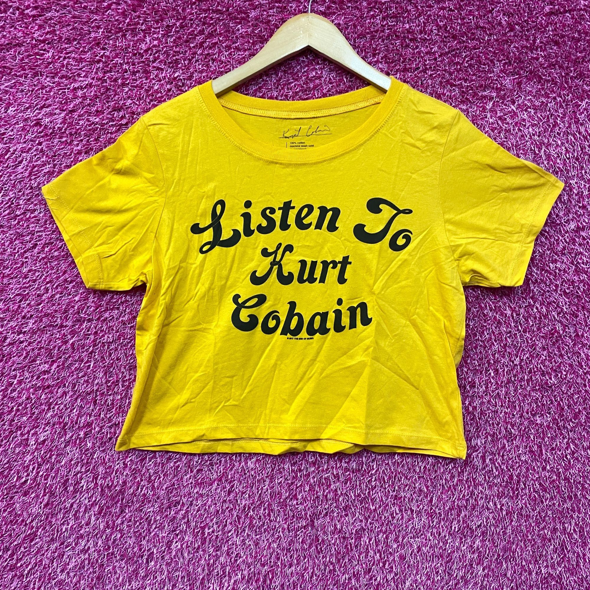 Nirvana Nirvana Listen To Kurt Cobain Yellow Croptop Large Size L / US 10 / IT 46 - 1 Thumbnail