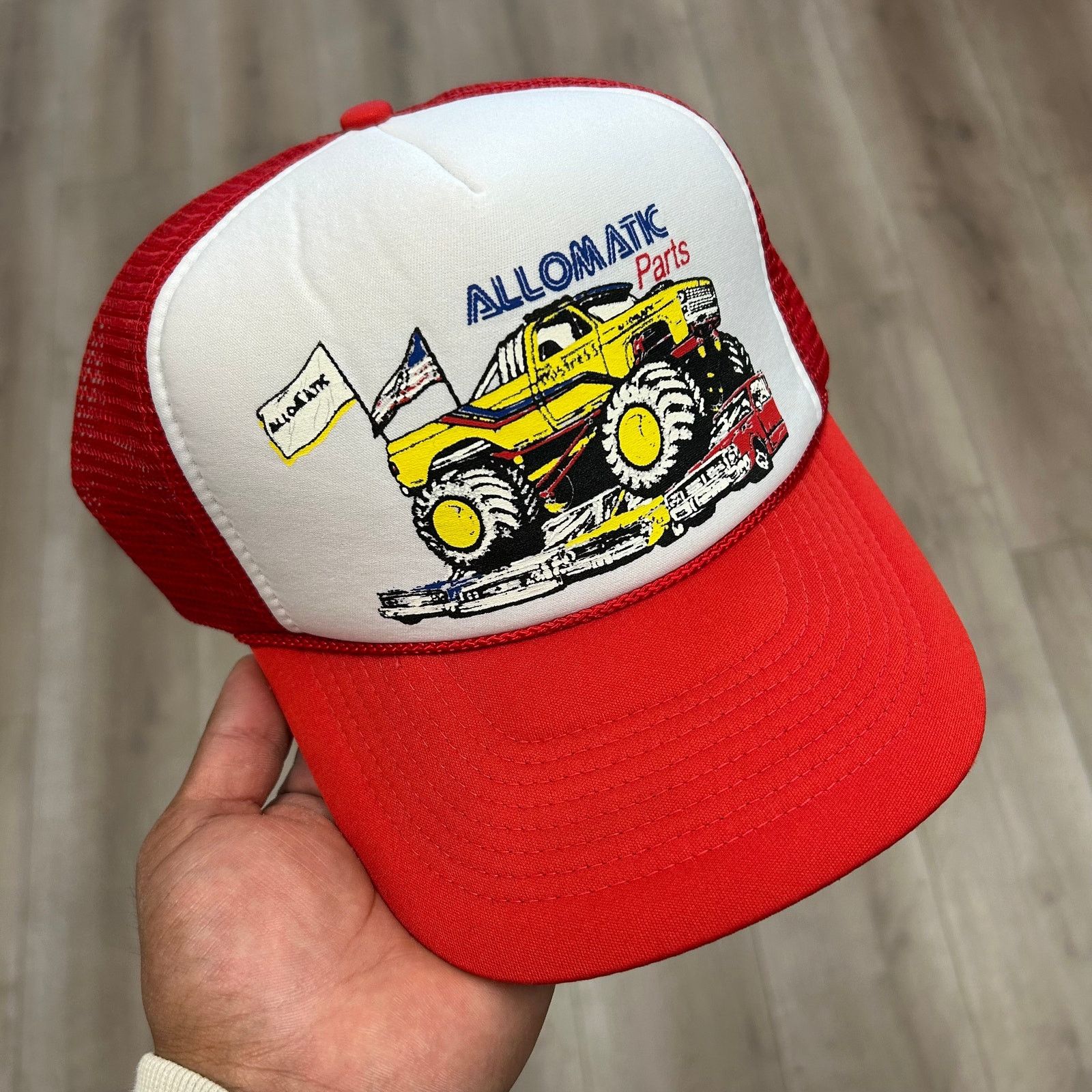 Vintage Vintage Allomatic Parts Monster Truck Trucker Hat Cap Red Size ONE SIZE - 1 Thumbnail