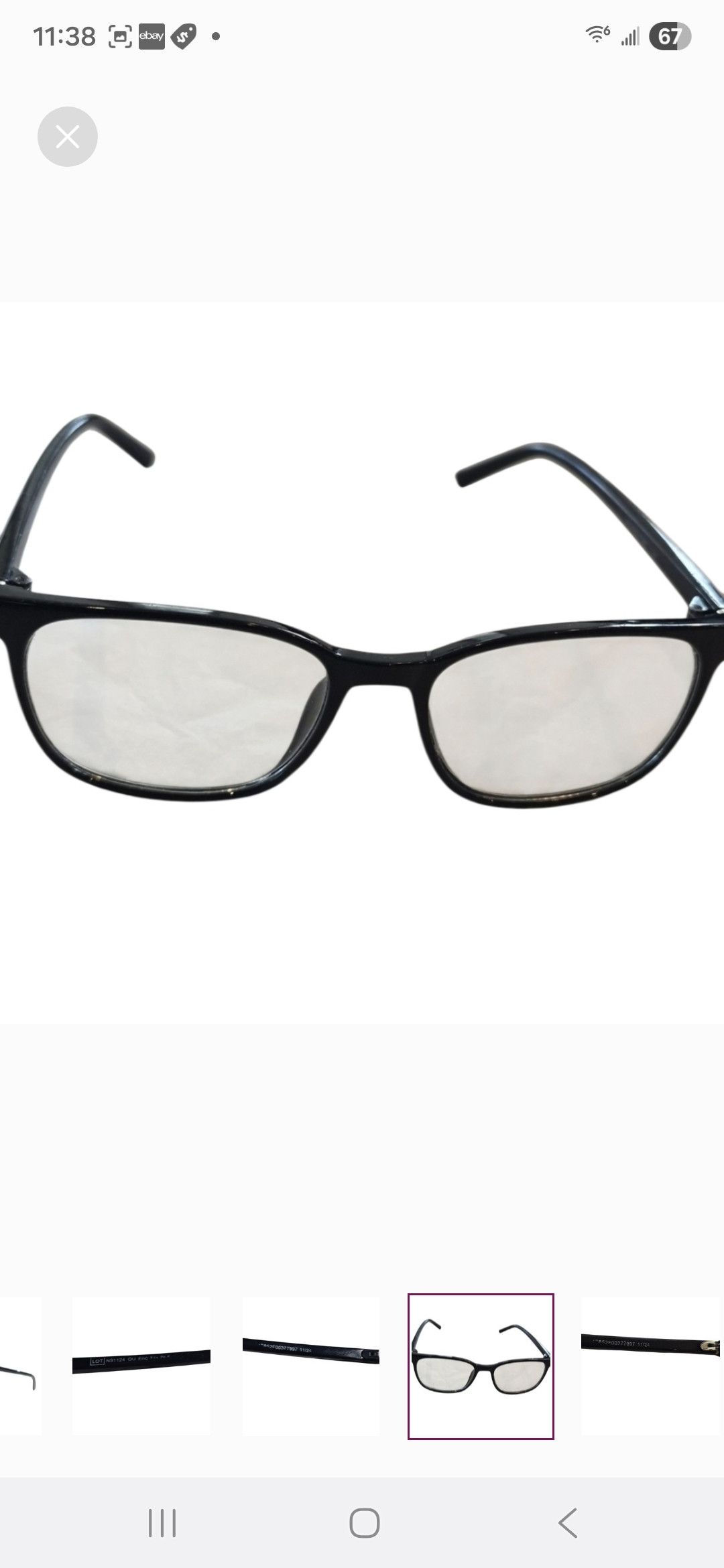 Other Brand Stylish Black Square Glasses-lot ns1124 ou eric fg blk Size ONE SIZE - 7 Thumbnail