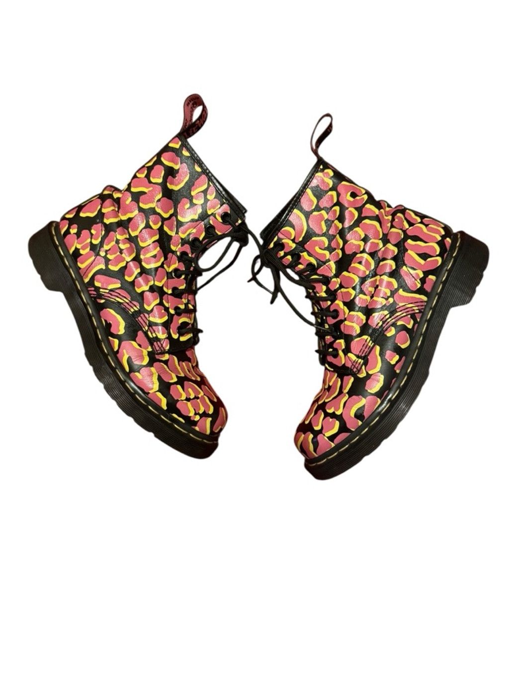 Dr. Martens Dr. Martens 1460 Leopard Print Size 8 Black Pink Yellow Size US 8 / IT 38 - 2 Thumbnail