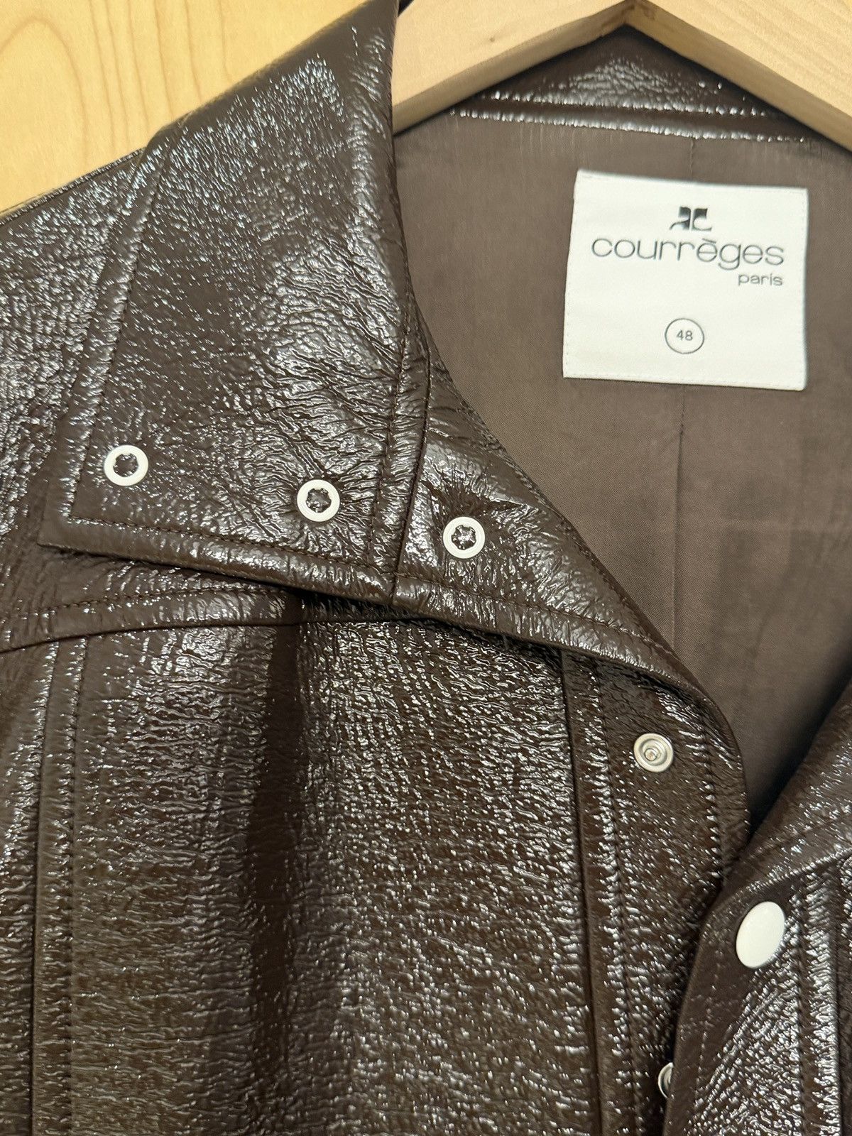 Courreges COURREGES MENS BROWN RE-EDITION VINYL JACKET Size US M / EU 48-50 / 2 - 8 Thumbnail