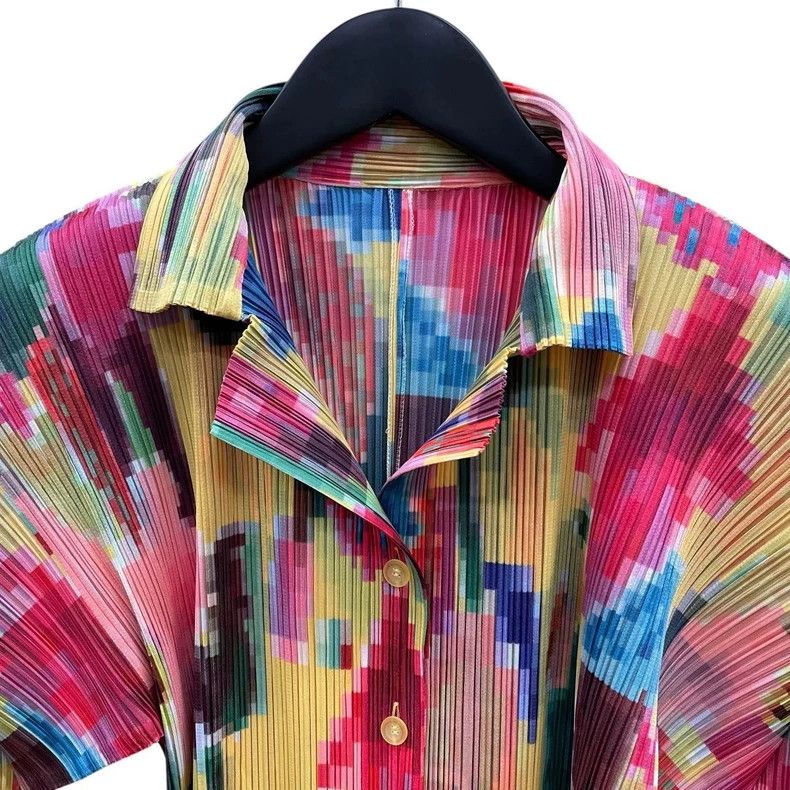 Issey Miyake Issey Miyake size:3 Colorful Mosaic pleated cardigan Size S / US 4 / IT 40 - 3 Thumbnail
