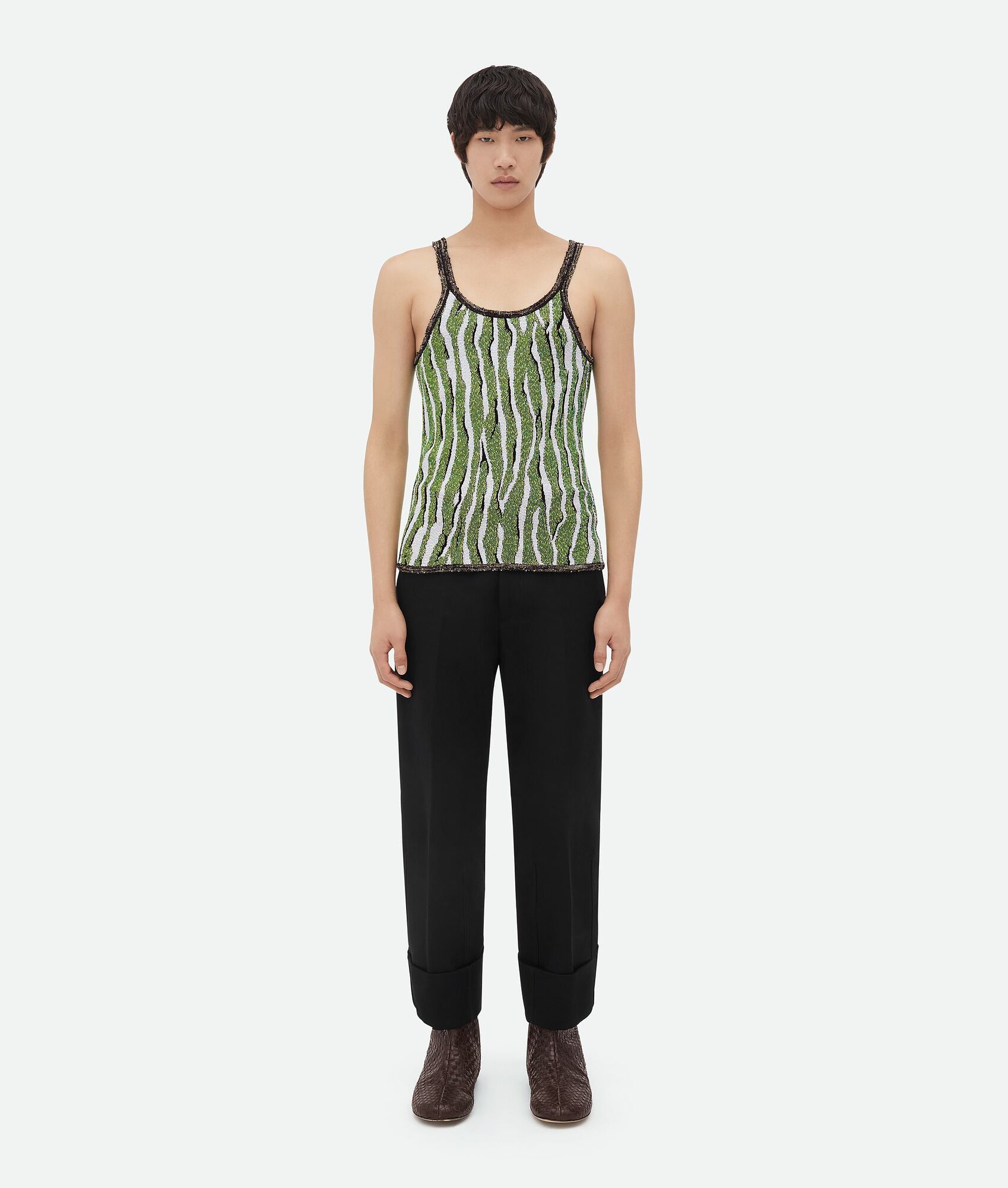 Bottega Veneta o1lv12m1024 Slim Fit Viscose Jacquard Tank Top in Multicolor Size US XS / EU 42 / 0 - 1 Thumbnail