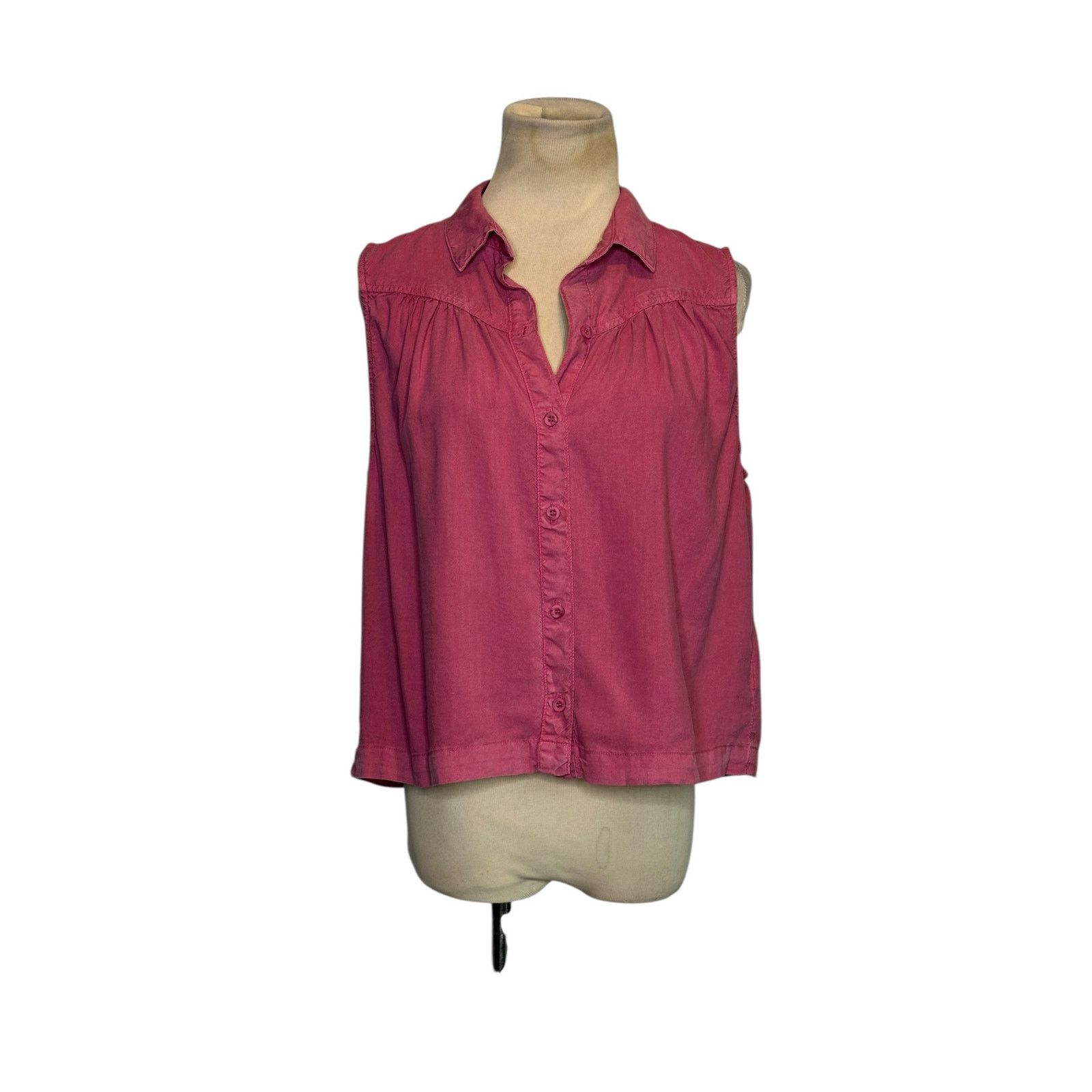 Bella Dahl Bella Dahl pink sleeveless buttoned blouse size small Size S / US 4 / IT 40 - 1 Thumbnail