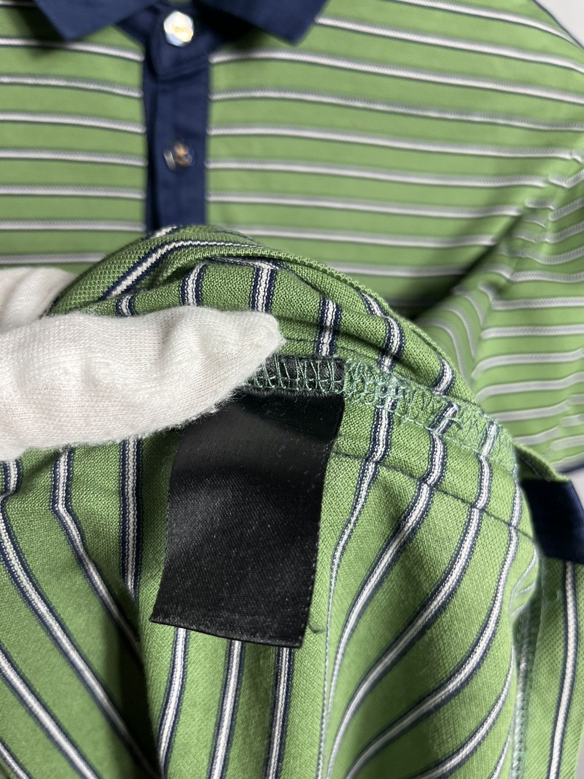 Angelo Galasso Angelo Galasso polo shirt striped mens green cotton Size US M / EU 48-50 / 2 - 7 Thumbnail