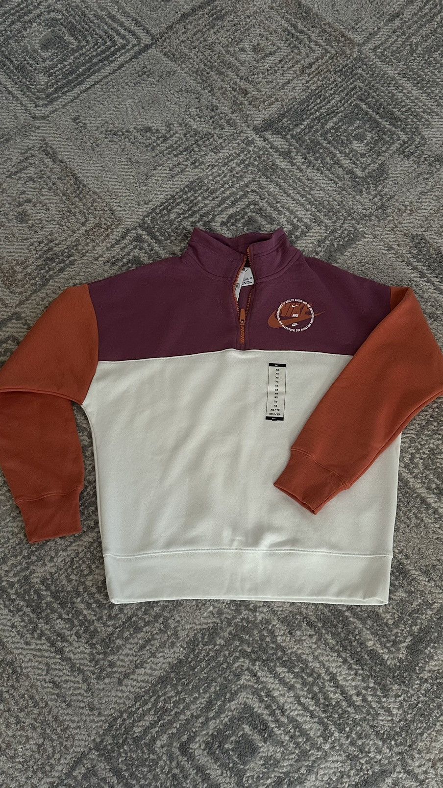 Nike Nike Oversized Womens Fleece Colourblock Jumper Size XS / US 0-2 / IT 36-38 - 2 Thumbnail