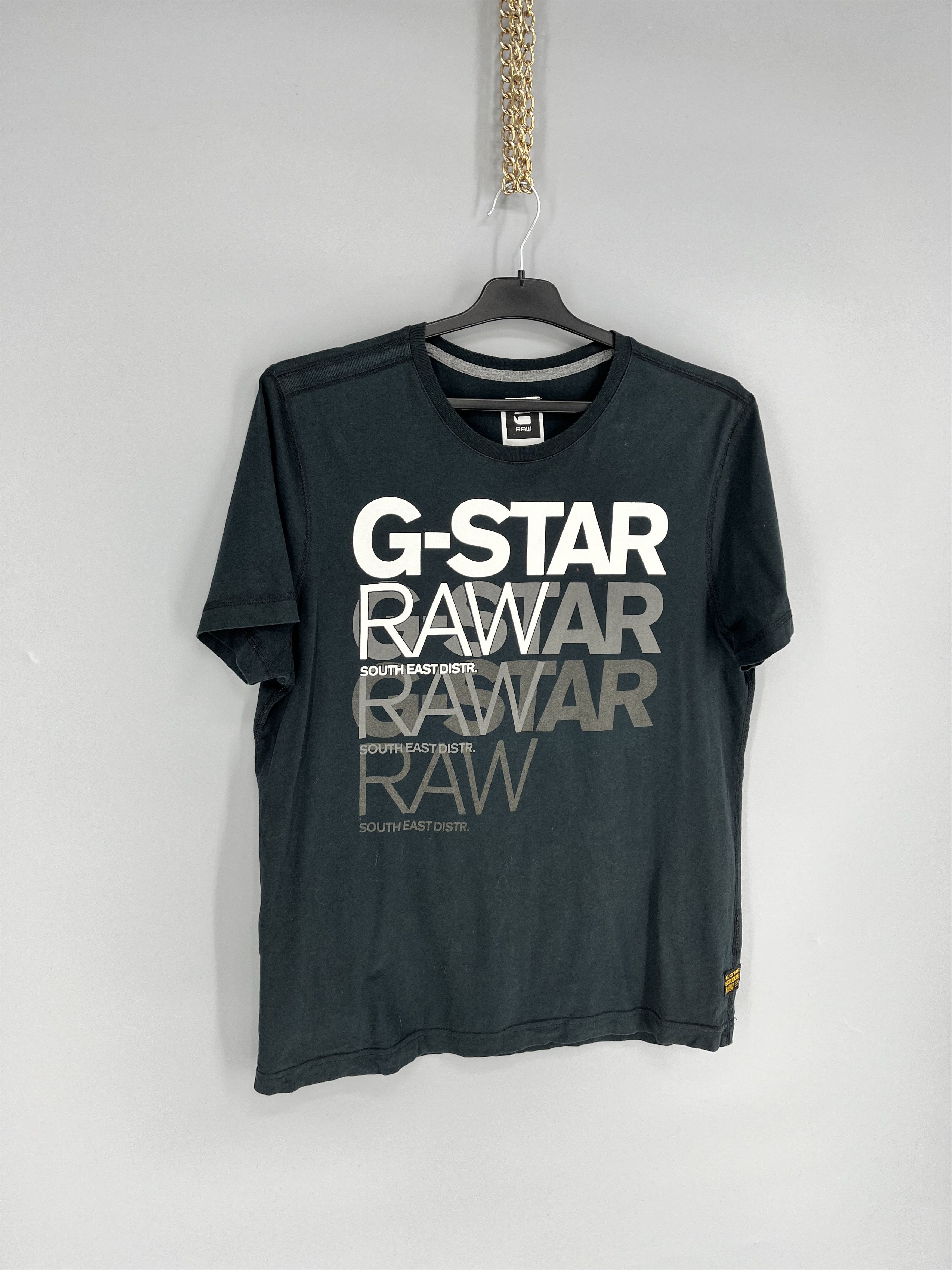 G-Star Vintage G-Star Raw T-Shirt Black Big Centre Logo Size m Size US M / EU 48-50 / 2 - 2 Thumbnail