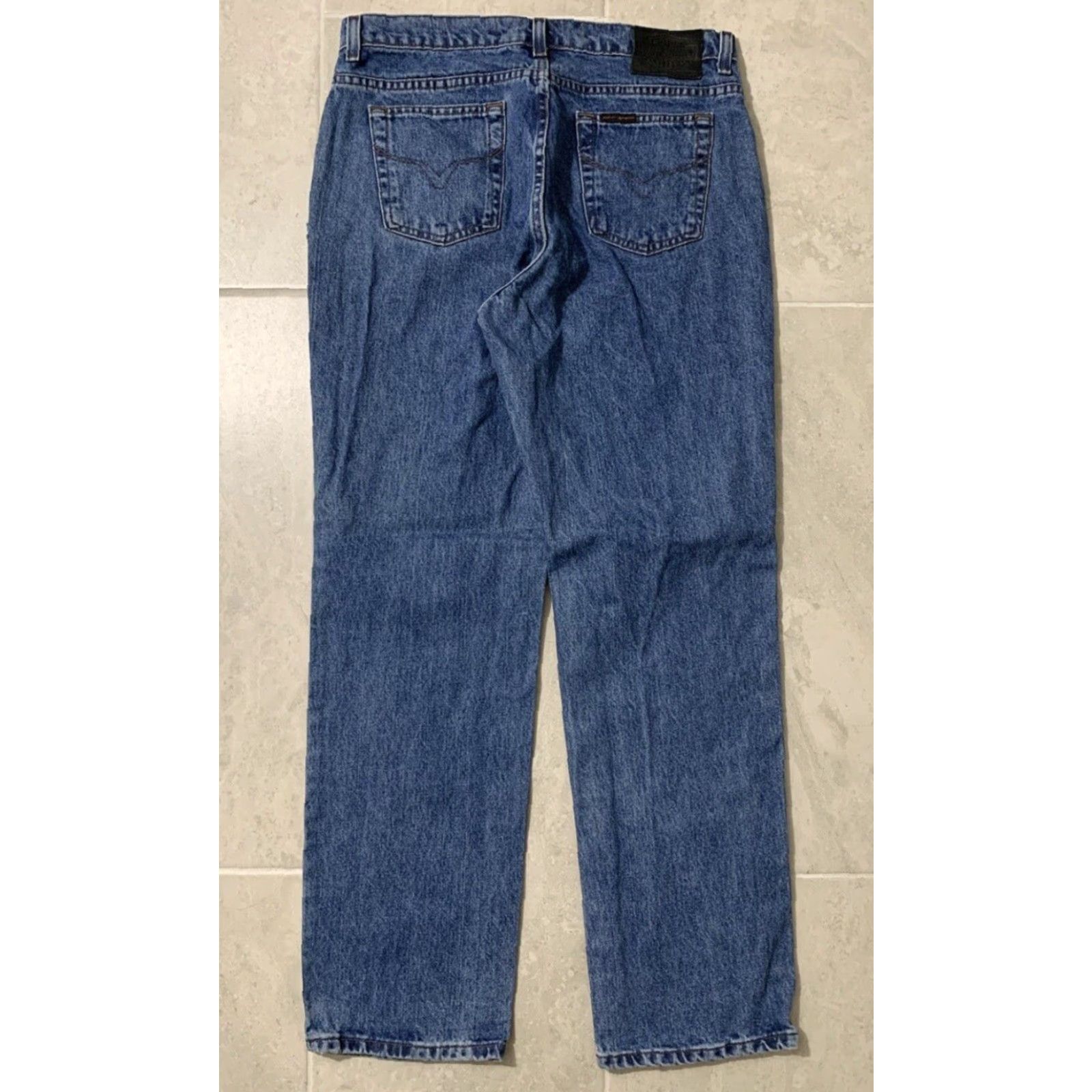 Harley Davidson VINTAGE Harley-Davidson Denim Jeans Boot Cut Women 12 Regular Blue Medium 32x32 5-Pocket Mens Girls Size 34" / US 12 / IT 48 - 7 Thumbnail