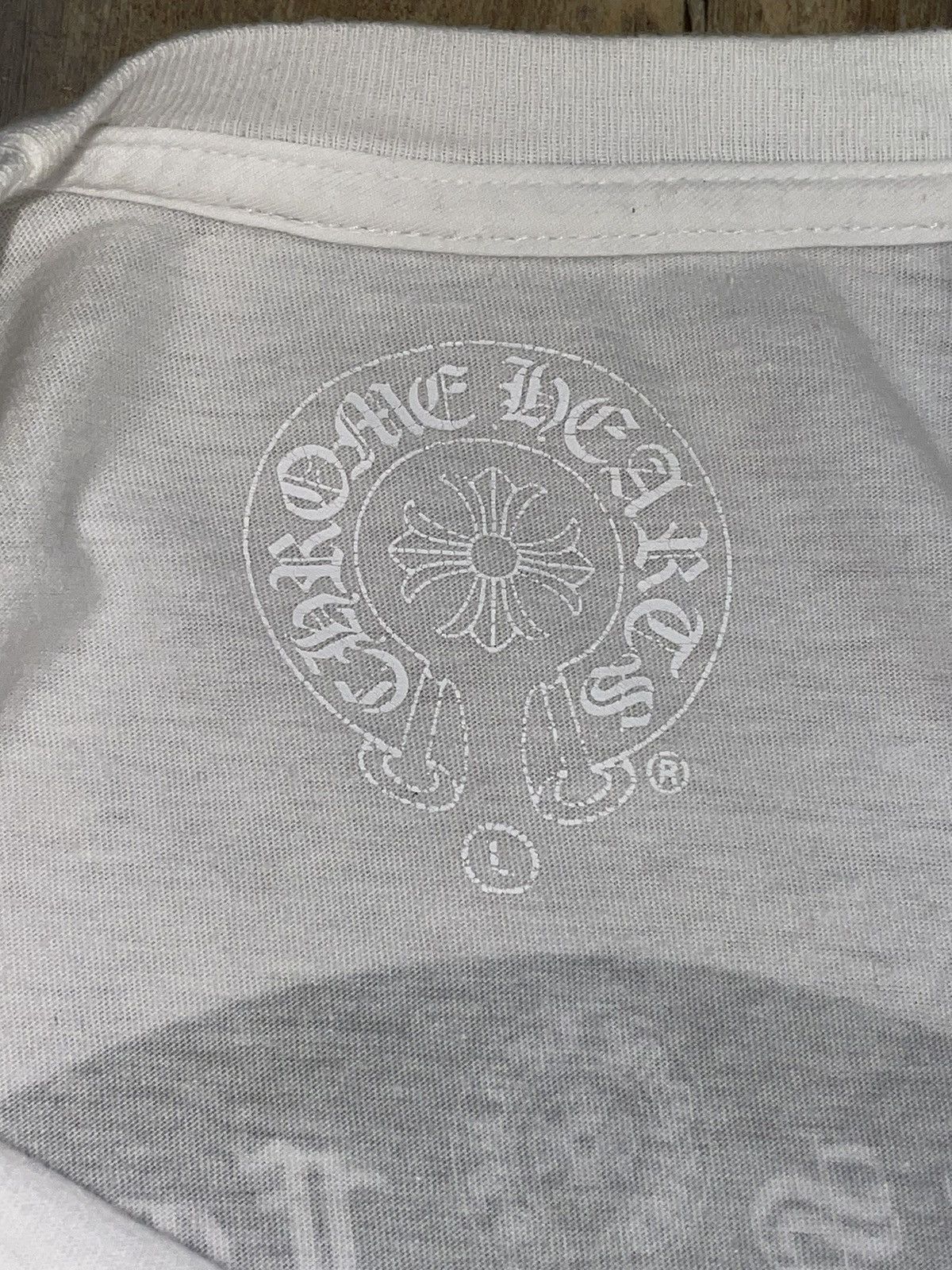 Chrome Hearts RARE Chrome Hearts Foti Circle Skeleton Logo White Tee Size US L / EU 52-54 / 3 - 8 Thumbnail