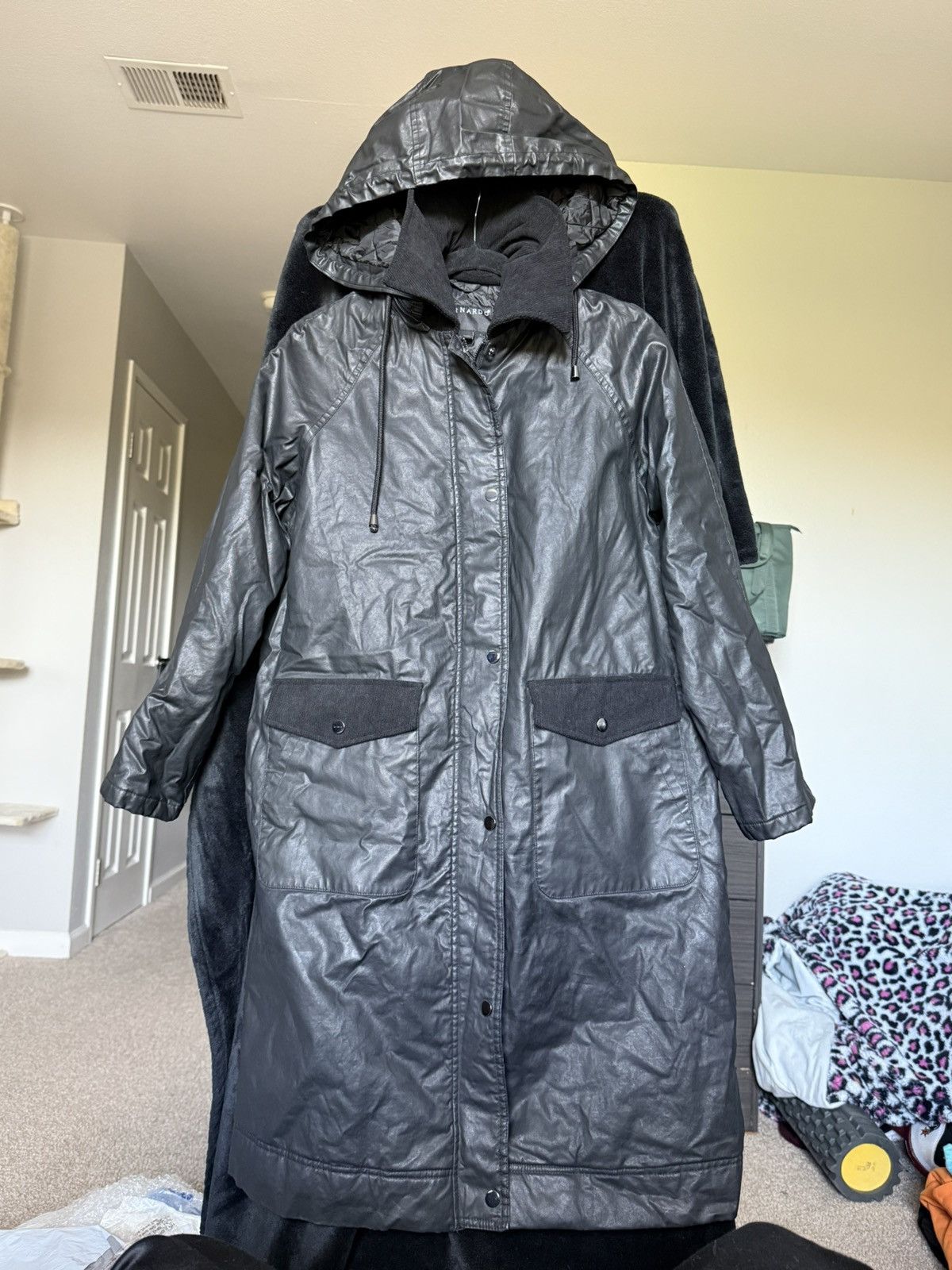Longines Black Hooded Longline Trench Coat Techwear Minimal Coat Size US M / EU 48-50 / 2 - 1 Thumbnail