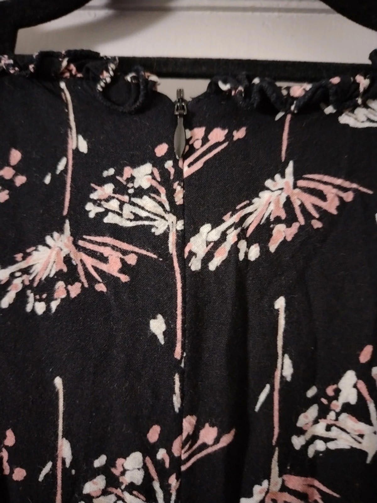 Japanese Brand Jaba black floral long sleeve dress ruffle neck Size S / US 4 / IT 40 - 12 Thumbnail