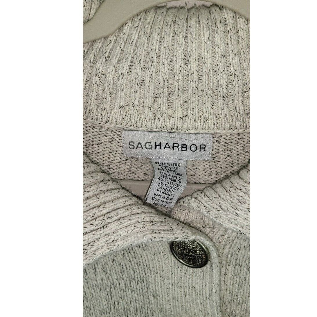 Other Sag Harbor Beige Black Knit Button Sweater Size XL Size XL / US 12-14 / IT 48-50 - 5 Thumbnail