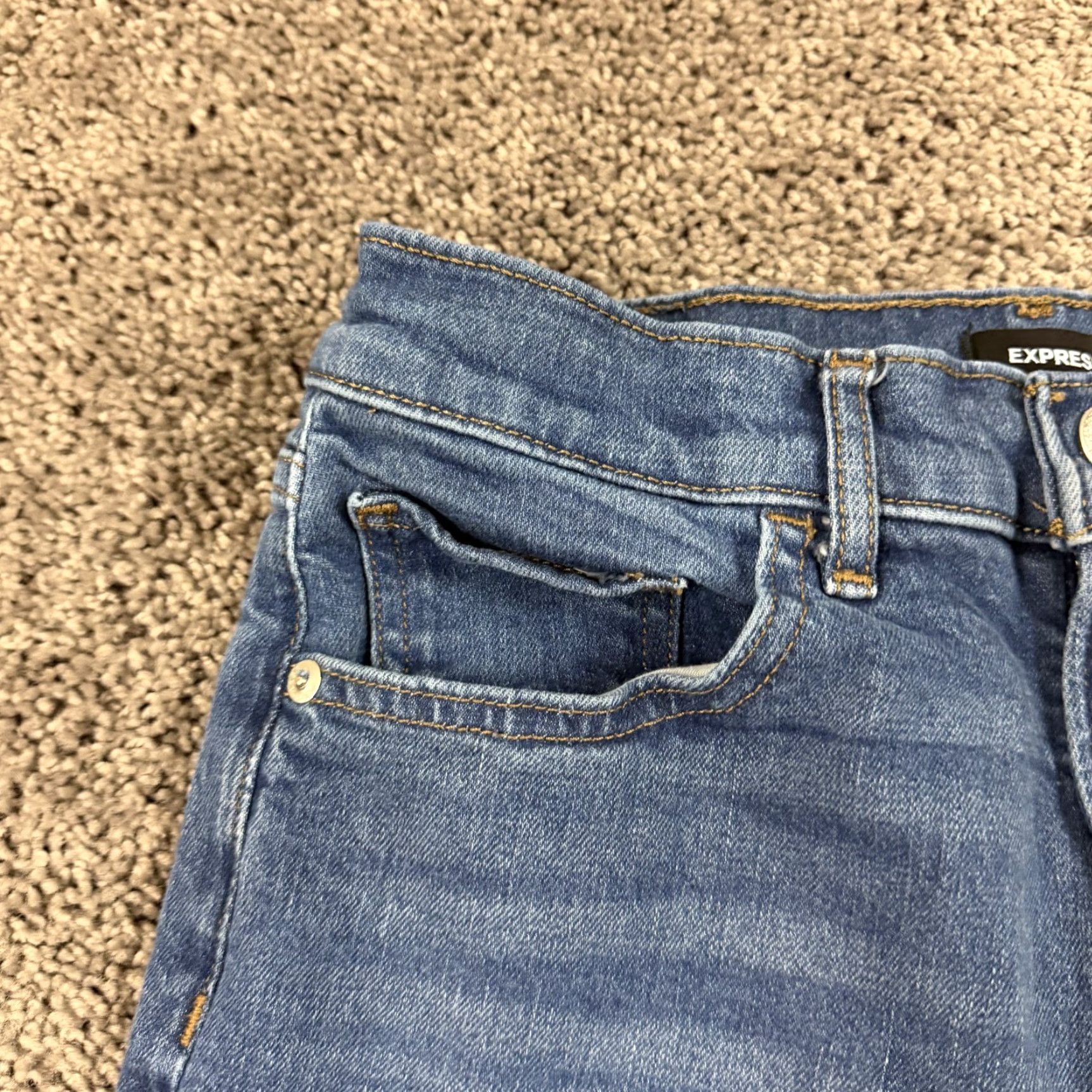 Express Express Jeans Womens 6 Boot Cut High Rise Medium Wash Stretch Denim 90s 25x30 Blue Cotton Blend Logo Jeans Womens 90s Size 28" / US 6 / IT 42 - 4 Thumbnail