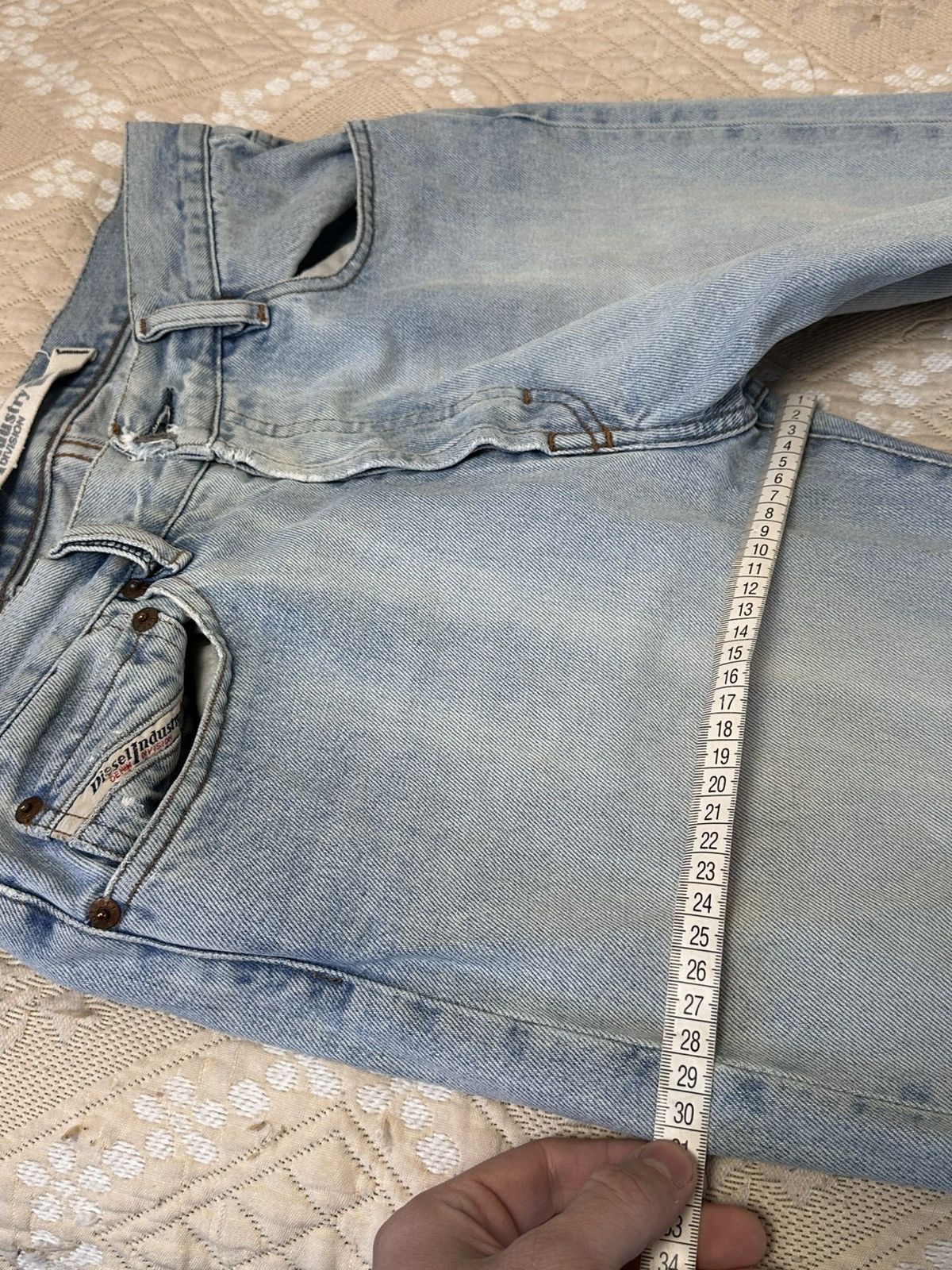 Diesel 🔥 90s Vintage Diesel Distressed Pocket Denim Jeans Y2K Pants Size US 31 - 15 Thumbnail