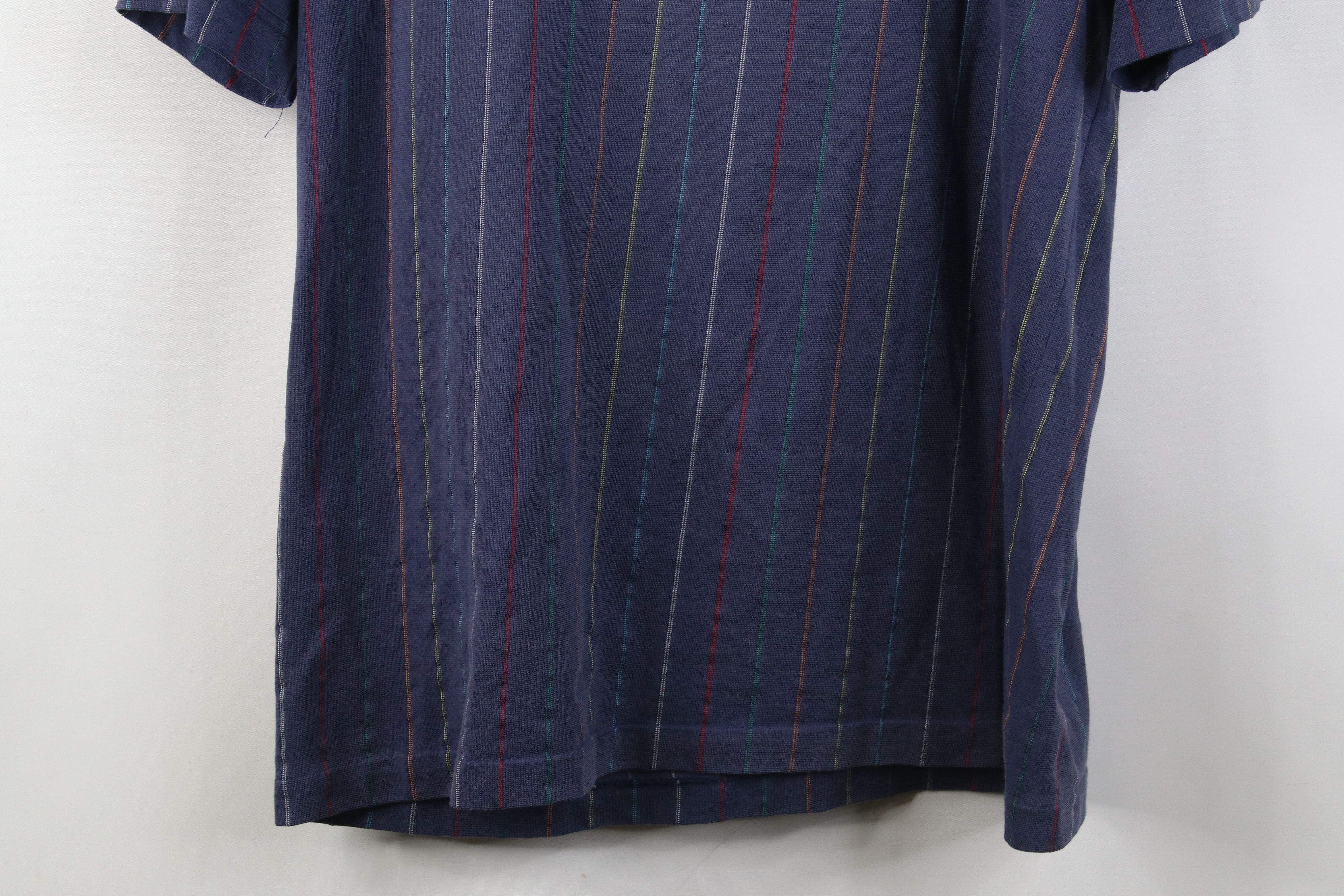 Vintage Vintage 70s 80s Streetwear Thin Rainbow Striped Knit Polo Size US L / EU 52-54 / 3 - 12 Thumbnail