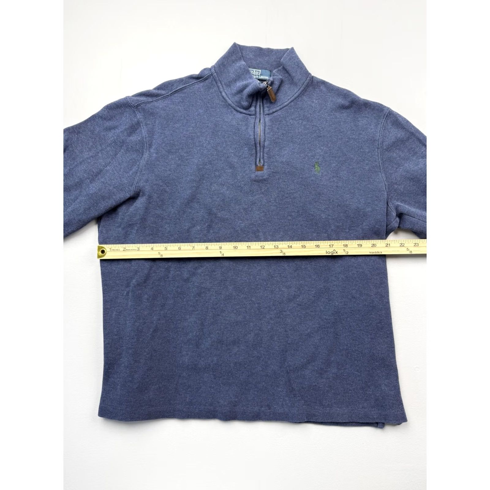 Polo Ralph Lauren Polo Ralph Lauren Sweater Mens Large Blue Quarter Zip Mock Neck Cotton Pullover Size US L / EU 52-54 / 3 - 5 Thumbnail