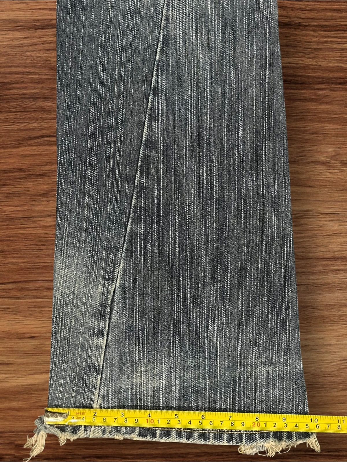 Number (N)ine ⚡️Flare⚡️Vintage Lee Riders Double Button Blue Frayed Leg Jean Size US 34 / EU 50 - 16 Thumbnail
