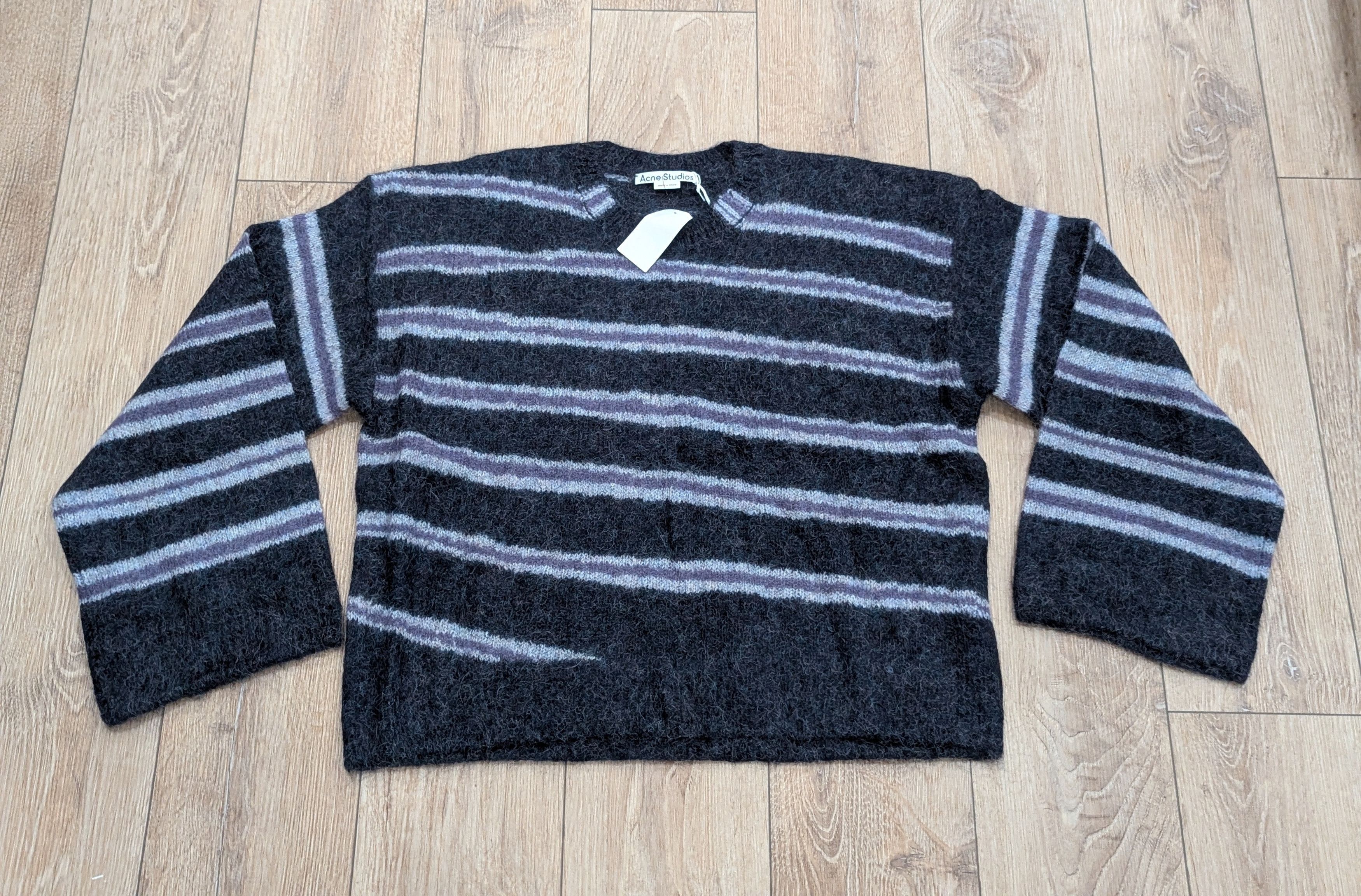Acne Studios Acne Studios "Kwatta Vase" Striped Sweater Gray Melange XL Size US XL / EU 56 / 4 - 1 Thumbnail