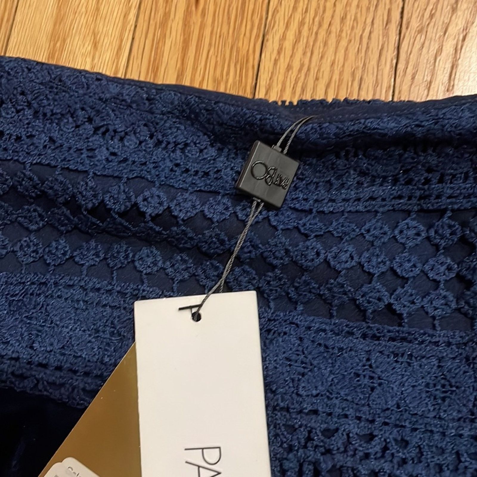 Other PatBo navy velvet and crochet fringe skirt size 0 brazil 32 Size 25" / US 0 / IT 36 - 8 Thumbnail