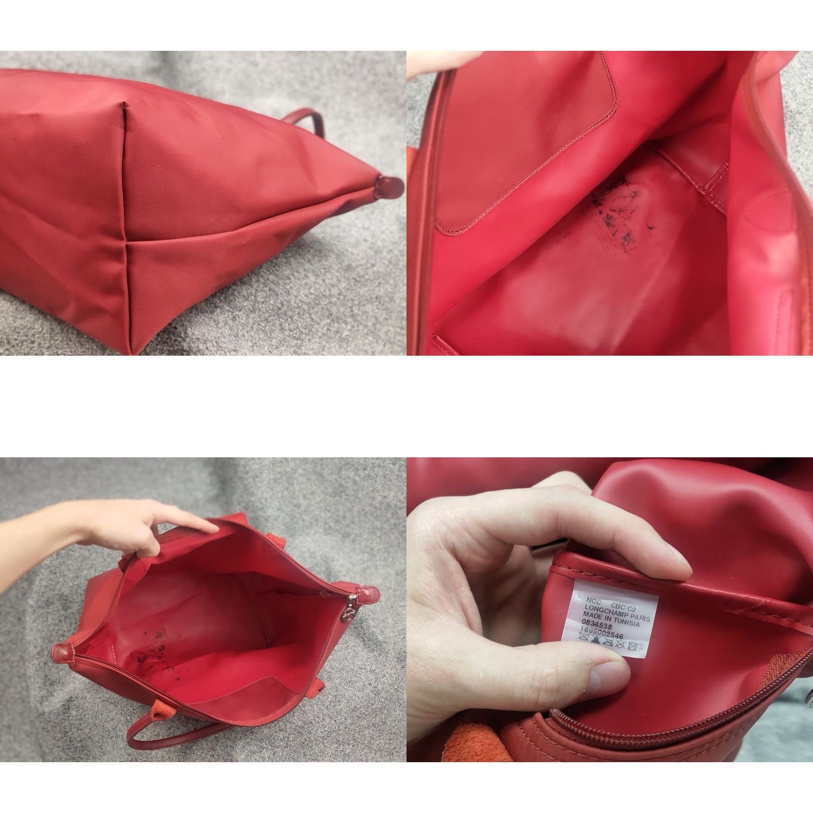 Longchamp VINTAGE Longchamp Le Pliage Néo wine red-colored nylon and leather tote bag Handbag Size ONE SIZE - 11 Thumbnail