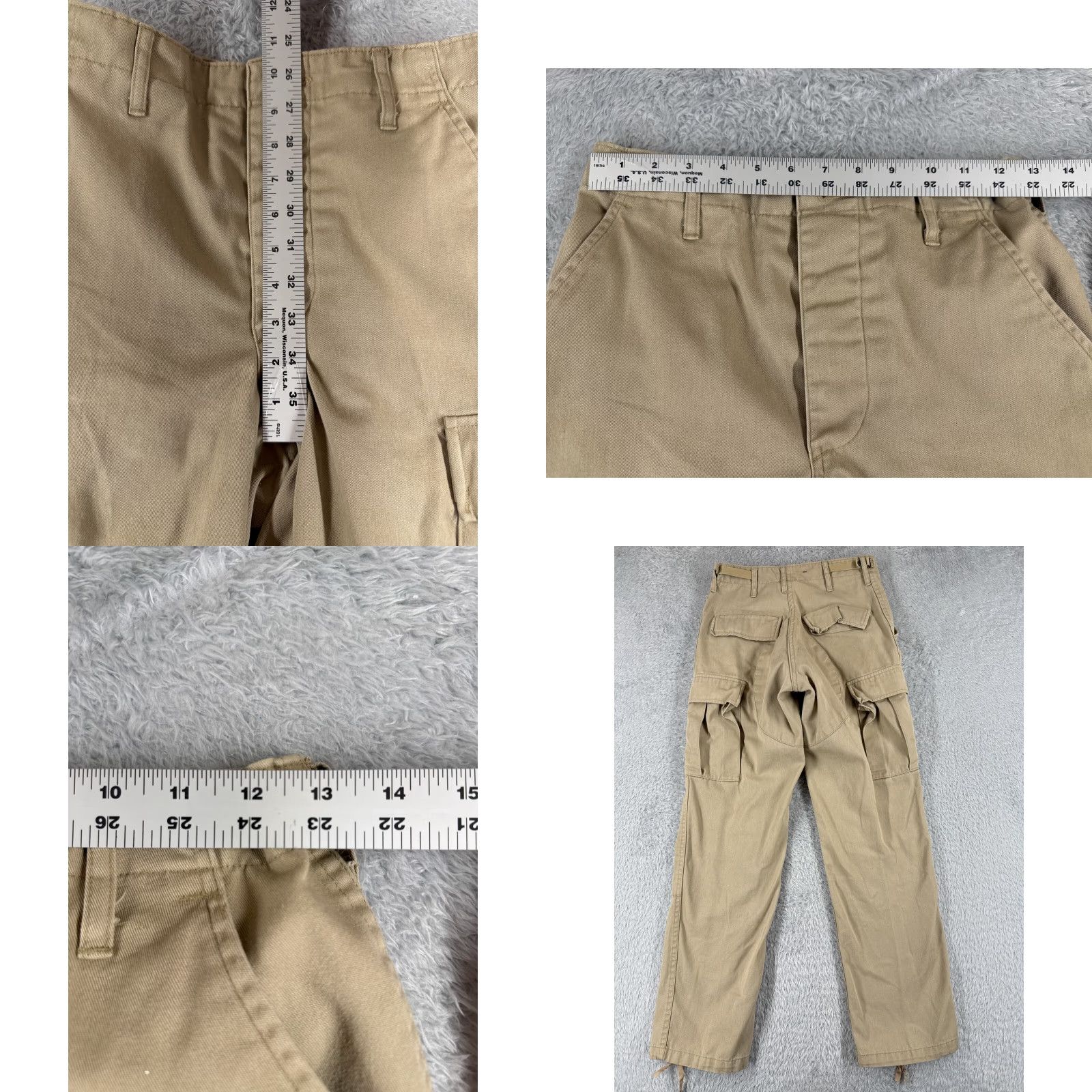 Vintage Propper Pants Adult XS Beige Cargo Trouser Combat Cotton Adjustable Size US 27 - 9 Thumbnail