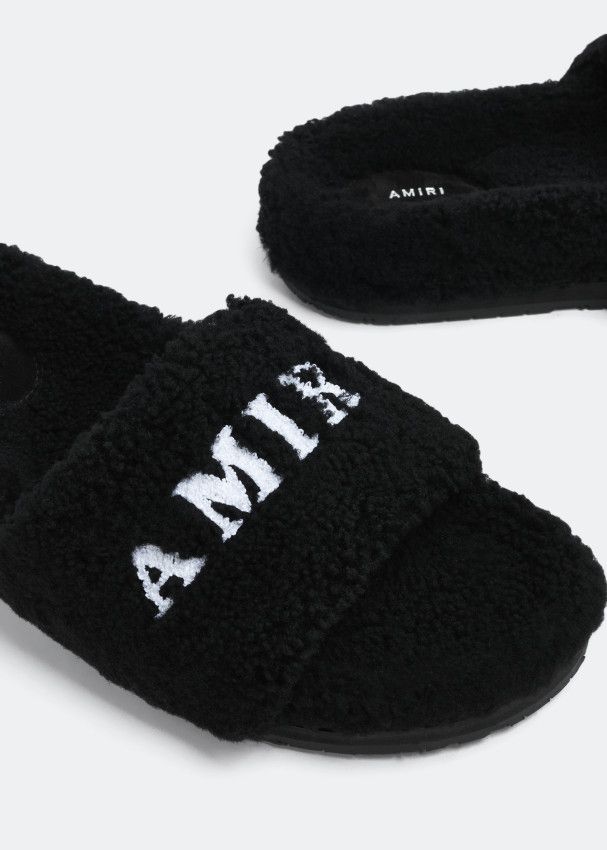 Amiri oc11z0225 Logo Slipper Slides in Black Size US 12 / EU 45 - 3 Thumbnail