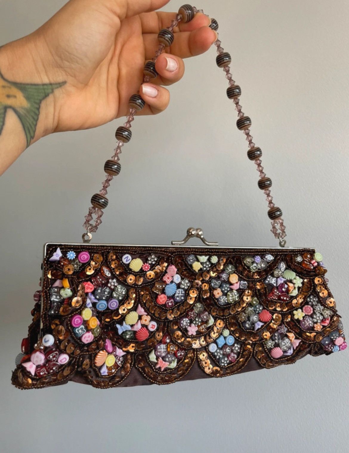 Vintage Small Mini Bag Vintage Decorated Bling Size ONE SIZE - 1 Thumbnail