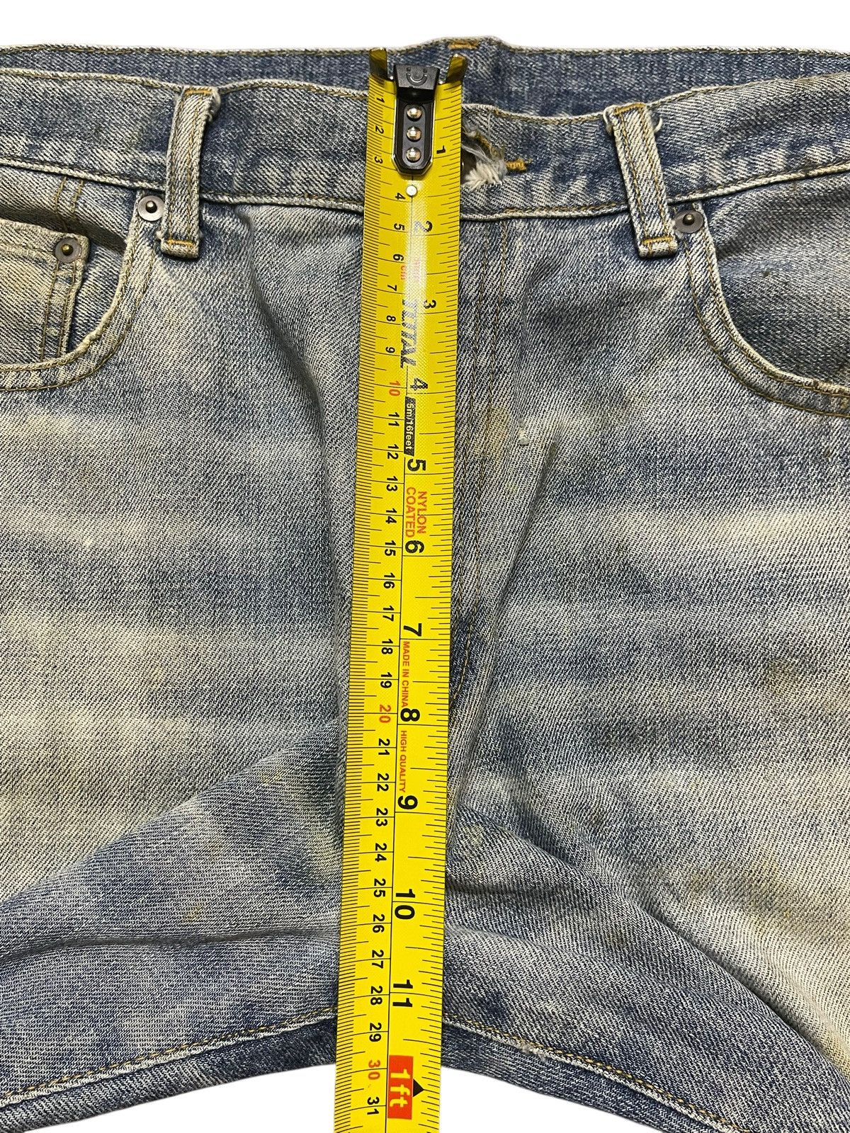 Uniqlo Vintage Uniqlo Blue Mud Wash Faded Distress Whiskers Baggy Size US 36 / EU 52 - 14 Thumbnail