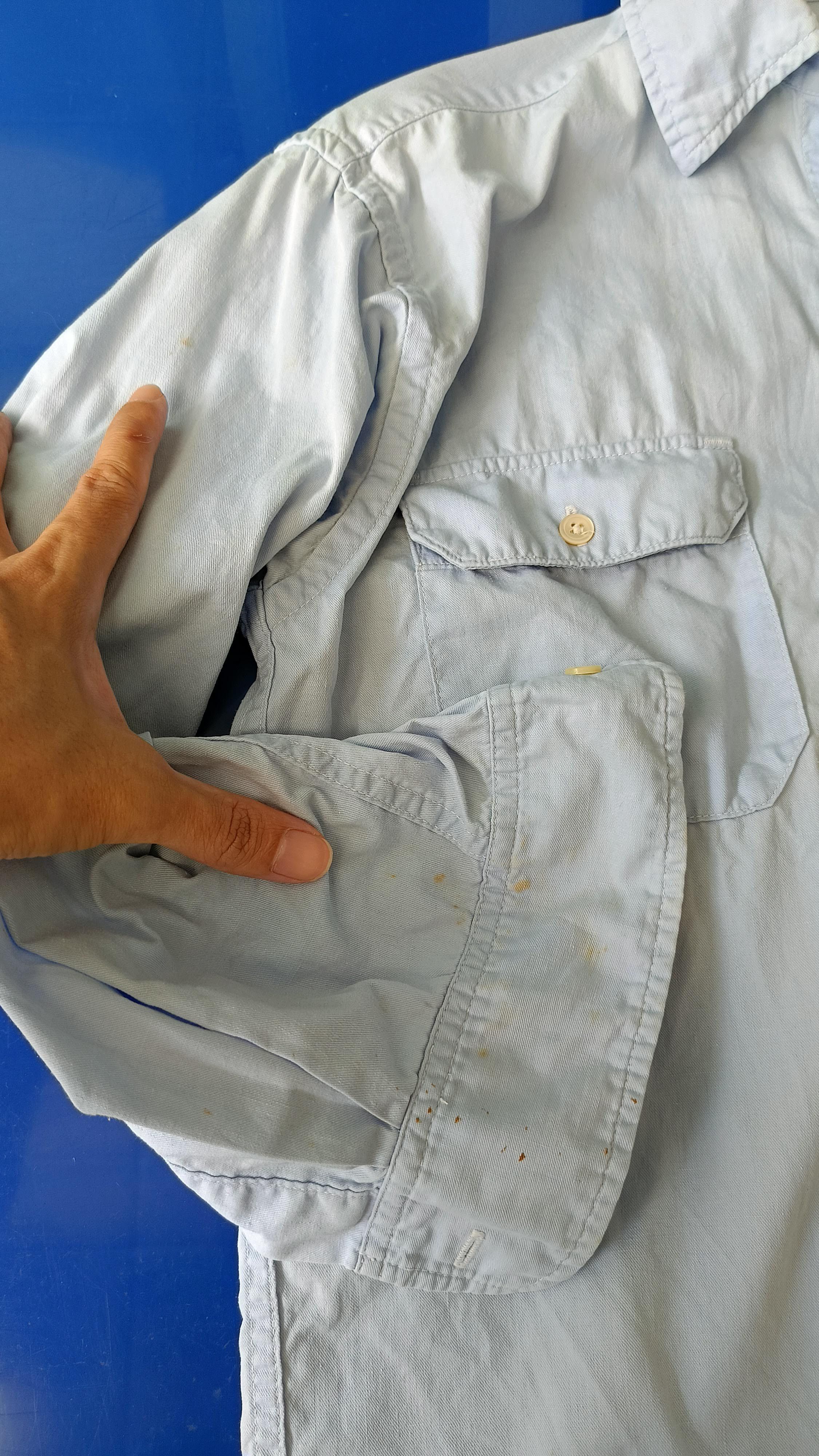 45rpm 45RPM NMD studio by R 90's solid blue stains shirt Size US S / EU 44-46 / 1 - 12 Thumbnail