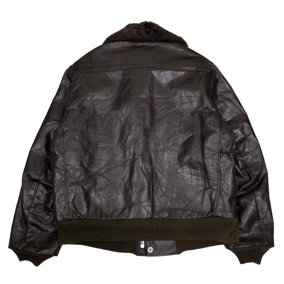 Vintage 🔥VTG 80’s GENUINE LEATHER JACKET SEARS USA MINK FUR COLLAR Size US M / EU 48-50 / 2 - 2 Thumbnail