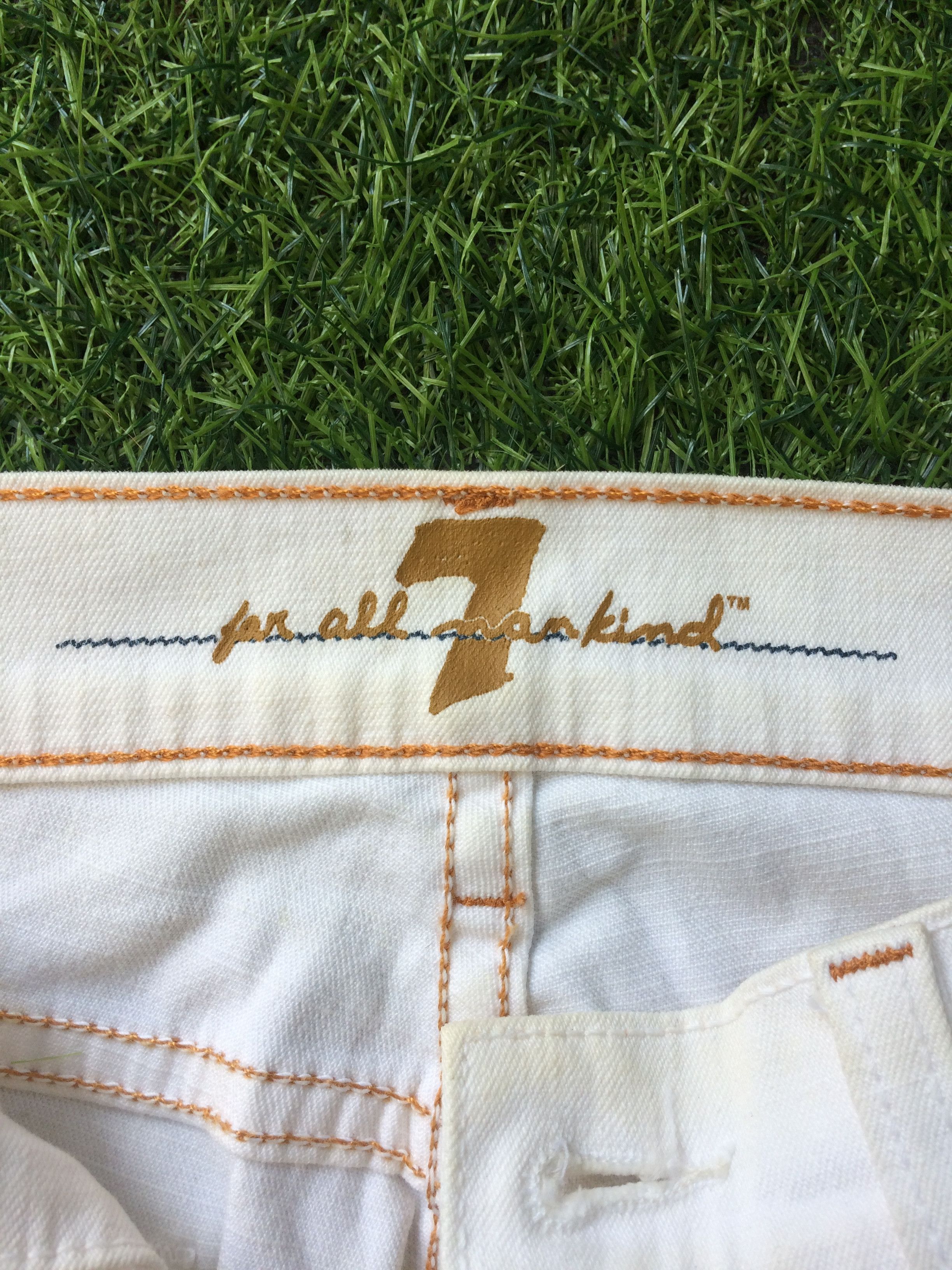 7 For All Mankind × Jean American White Denim Flare Jeans D-568 Size 25" / US 0 / IT 36 - 11 Thumbnail