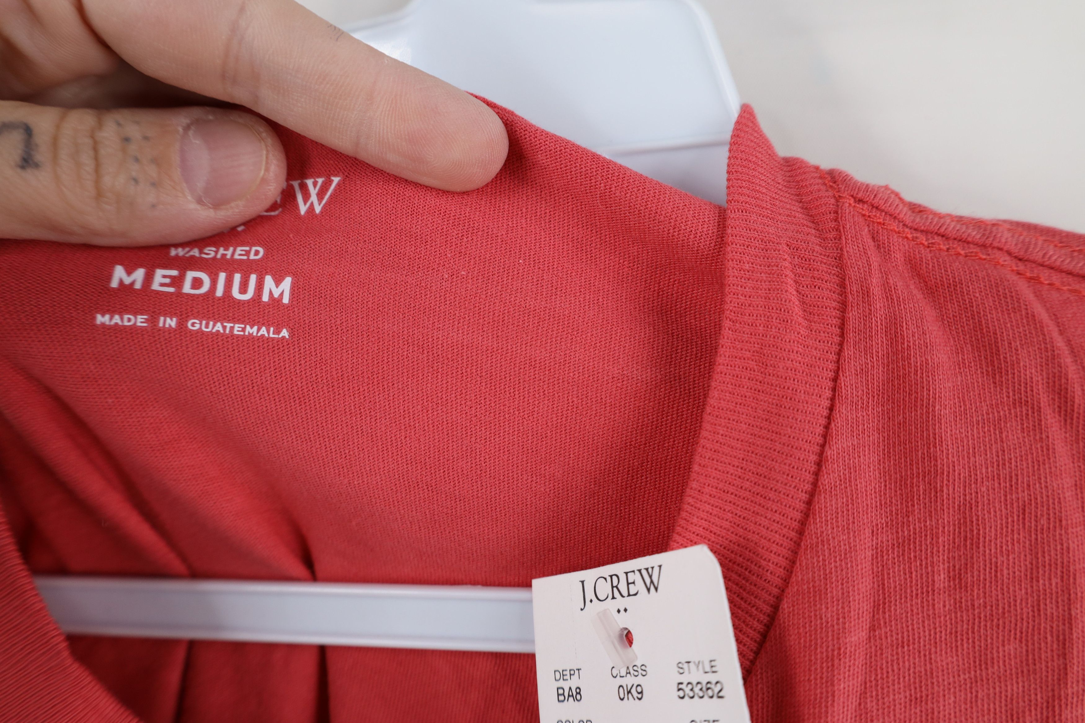 J.Crew New J Crew Stonewash Knit Short Sleeve T-Shirt Red Cotton Size US M / EU 48-50 / 2 - 6 Thumbnail