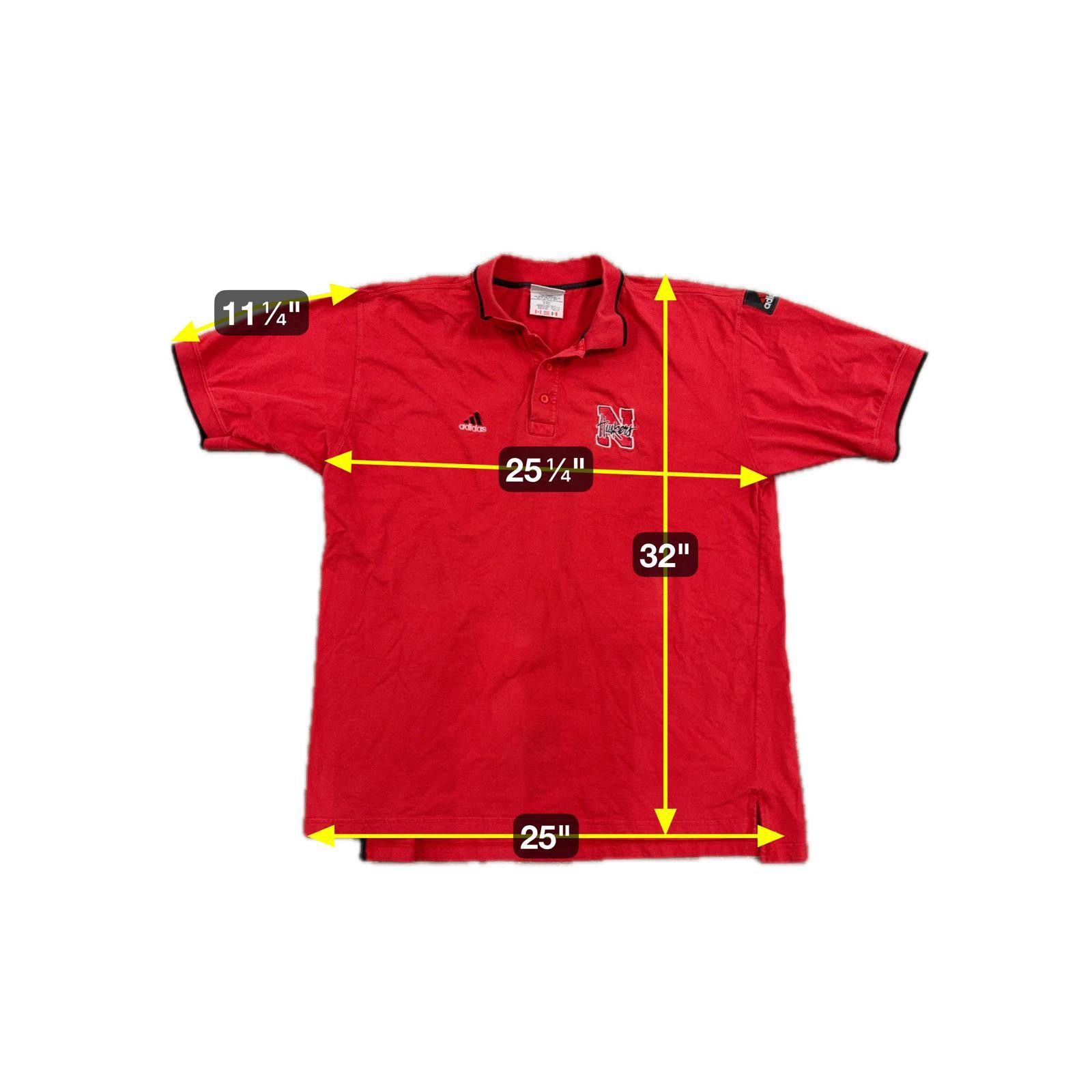 Adidas Vintage Adidas Nebraska Cornhuskers Polo 2XL Red Size US XXL / EU 58 / 5 - 8 Thumbnail