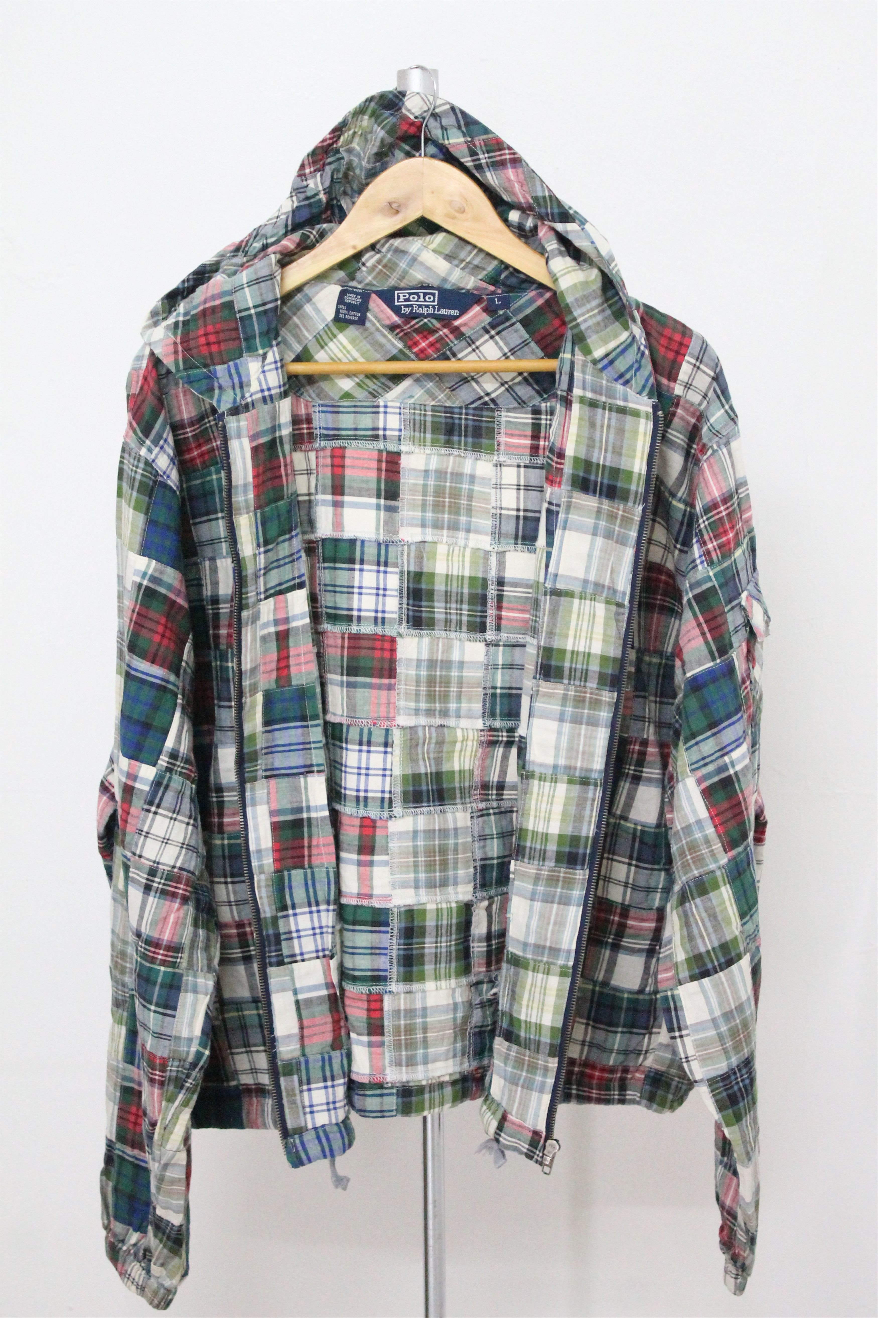 Polo Ralph Lauren Vintage POLO RALPH LAUREN Madras Hoodie Patchwork. Size US L / EU 52-54 / 3 - 9 Thumbnail