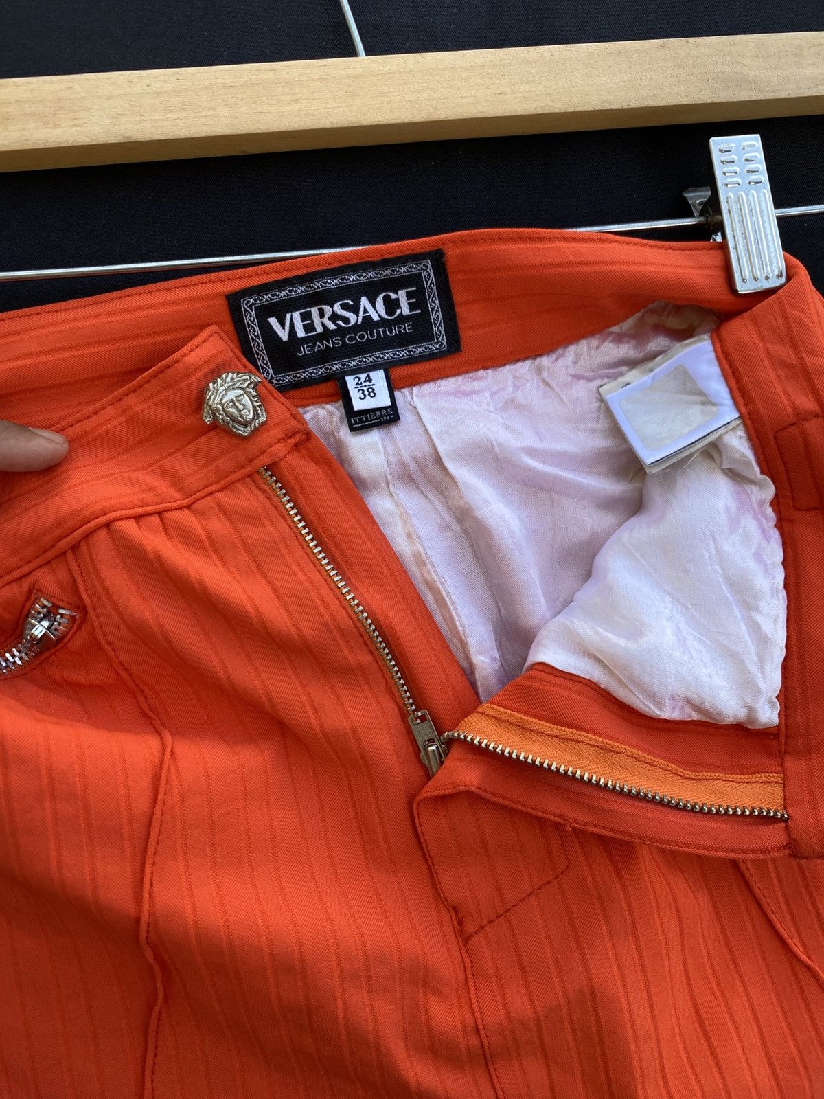 Versace Rare Vintage Versace Orange Mini Skirt Size 23" - 10 Thumbnail