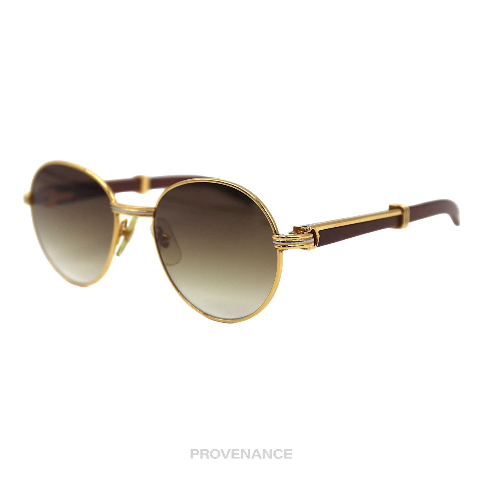 Cartier 🔴 Cartier Bagatelle Wood Sunglasses- Brown Size ONE SIZE - 2 Thumbnail