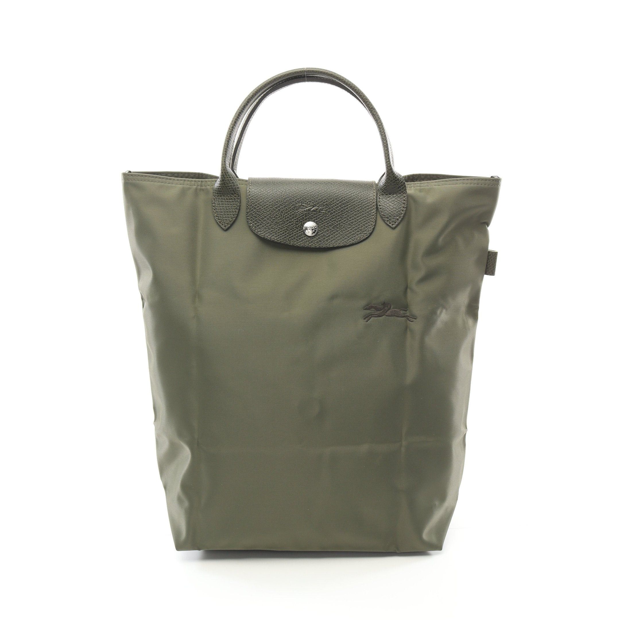 Longchamp Longchamp Le Preage Green M Shopping Bag Handbag Tote Nylon Leather Khaki Size ONE SIZE - 1 Thumbnail