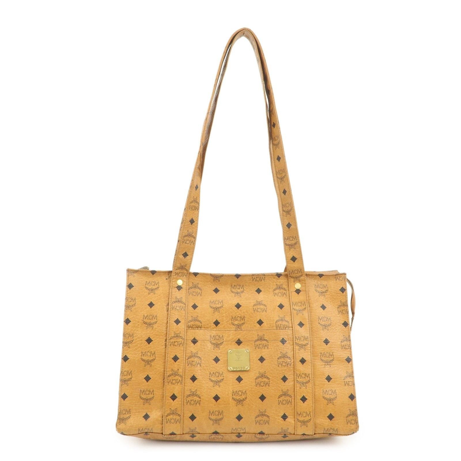 MCM MCM Visetos Coated Canvas Shoulder Bag Tan Size ONE SIZE - 1 Thumbnail