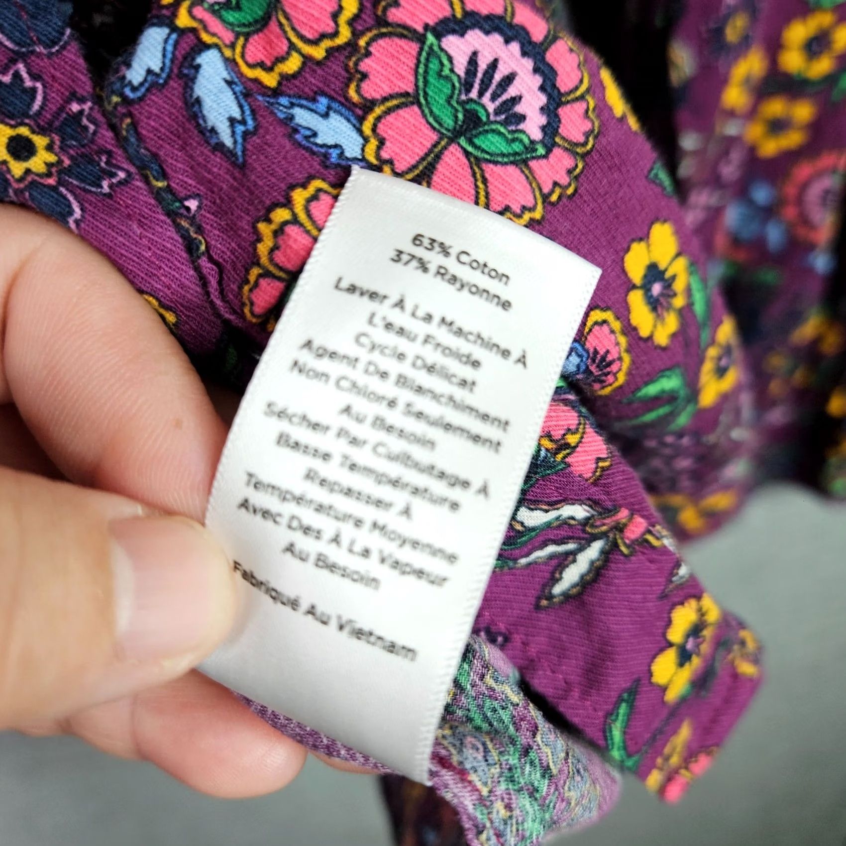 Talbots Talbots Women's XL Floral Ruffle Neck Button Front Blouse Purple Long Sleeve Shirt Adults Regular Size Type: Blouse Size XL / US 12-14 / IT 48-50 - 7 Thumbnail