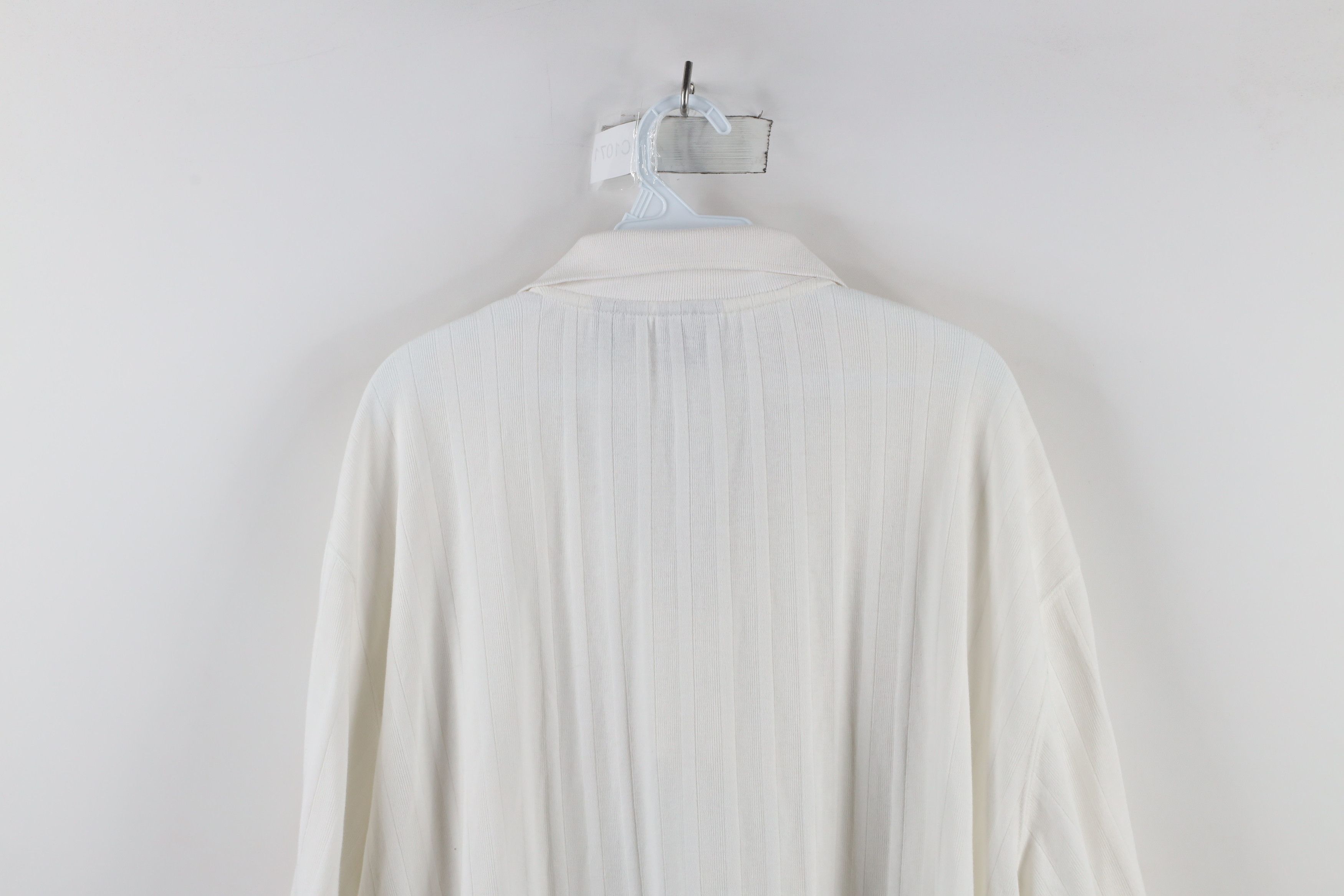 Vintage Vintage 90s Streetwear Half Zip Pullover Polo Shirt White Size US XXL / EU 58 / 5 - 7 Thumbnail