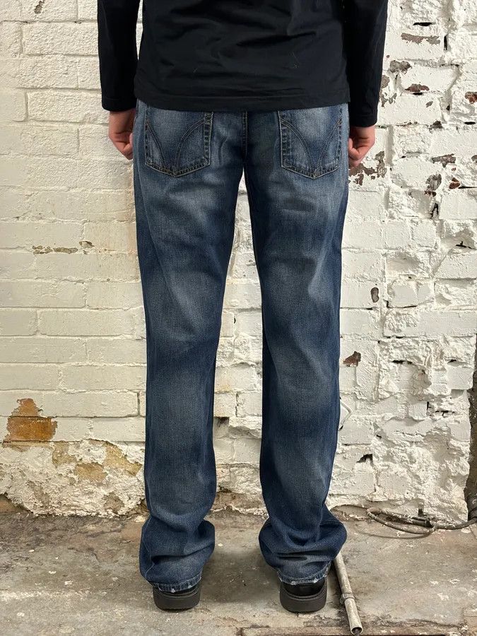 Dolce & Gabbana AW2003 Dolce & Gabbana Blue Denim Logo Patch Jeans Size US 33 - 4 Thumbnail
