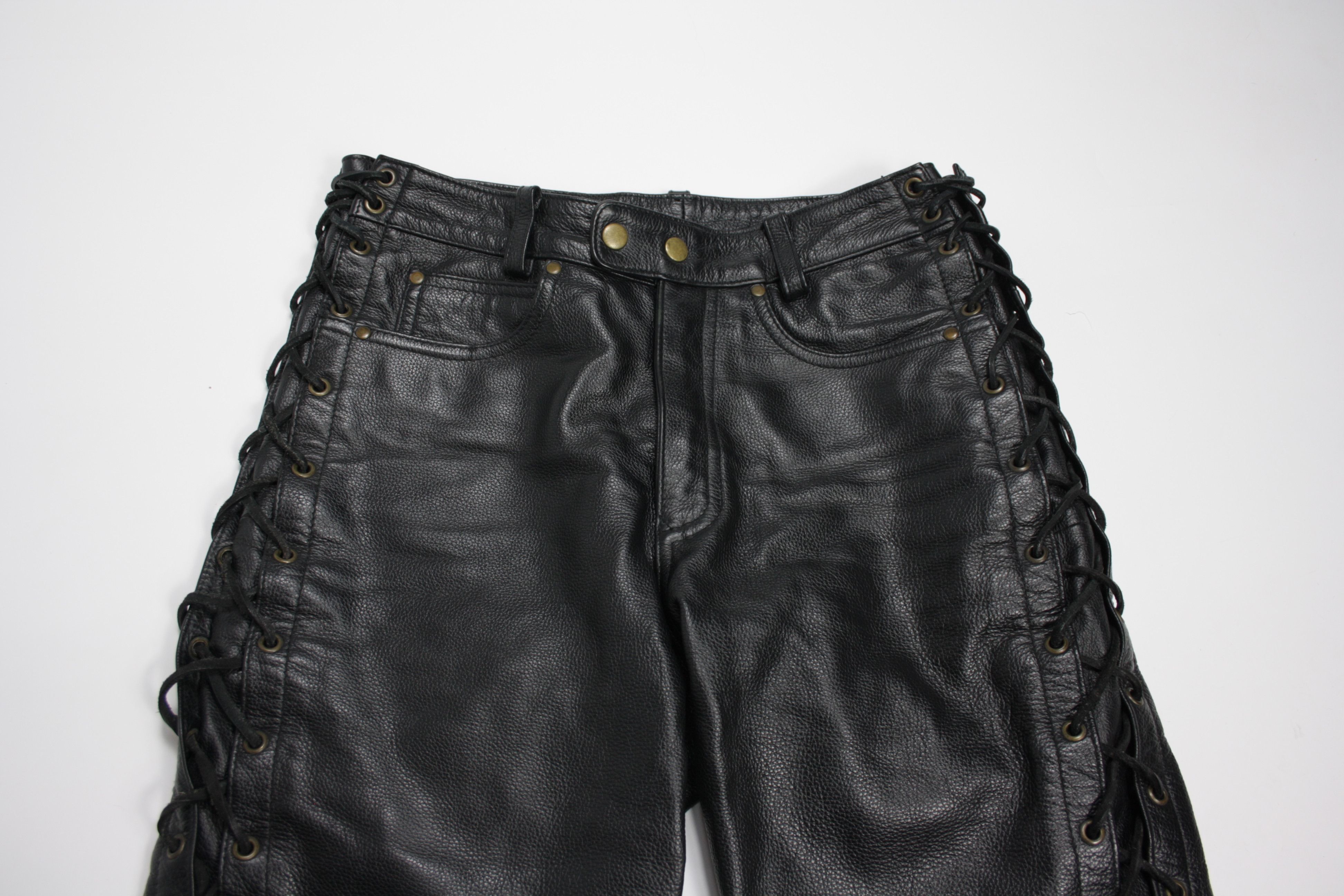 Genuine Leather × Vintage POLO Motorrad Vintage Motorcycle Biker Lace Up Pants Size US 30 / EU 46 - 5 Thumbnail