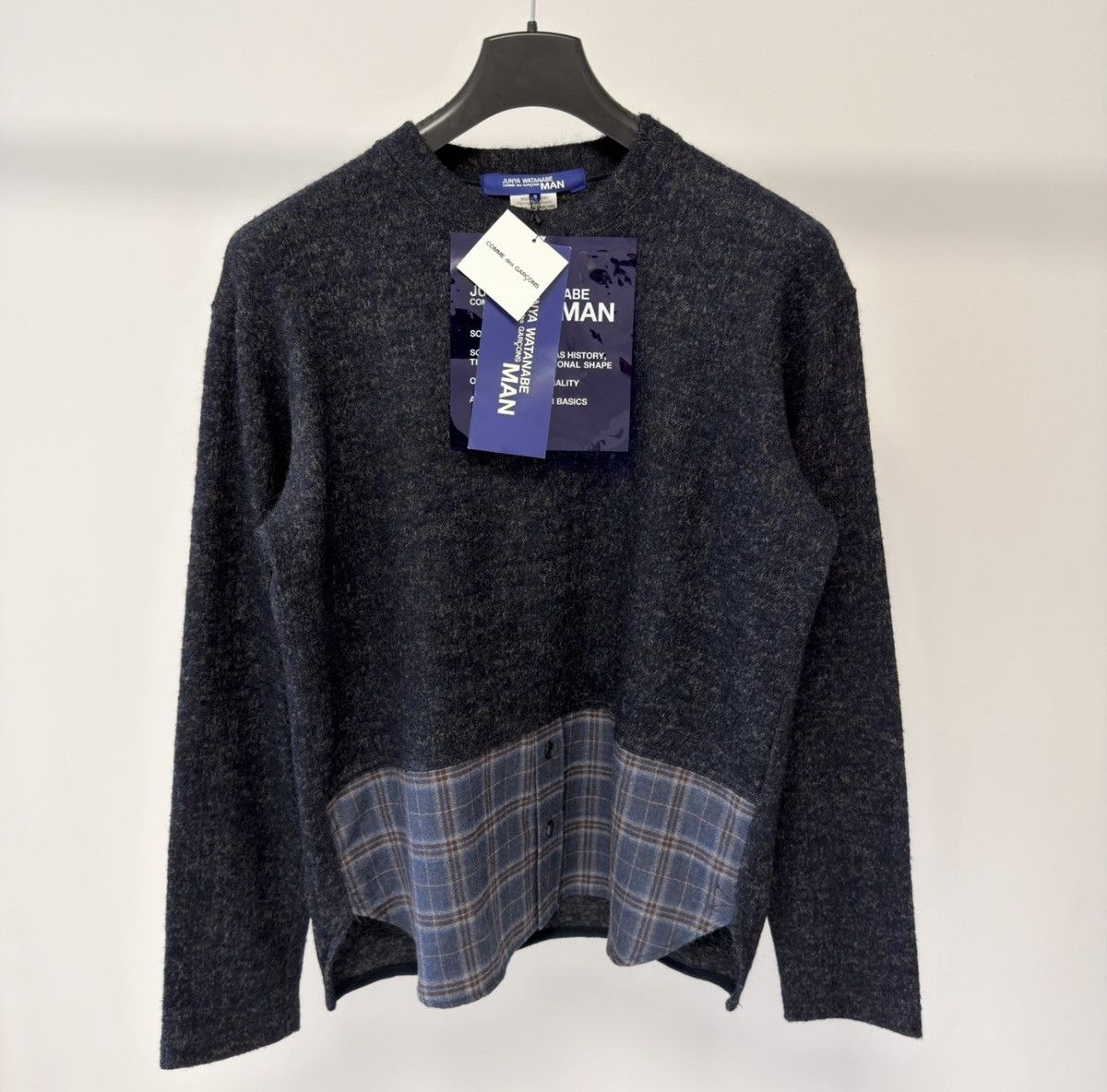 Comme des Garcons A/W 19 Hybrid Wool/Flannel Hem Sweater Size US M / EU 48-50 / 2 - 1 Thumbnail