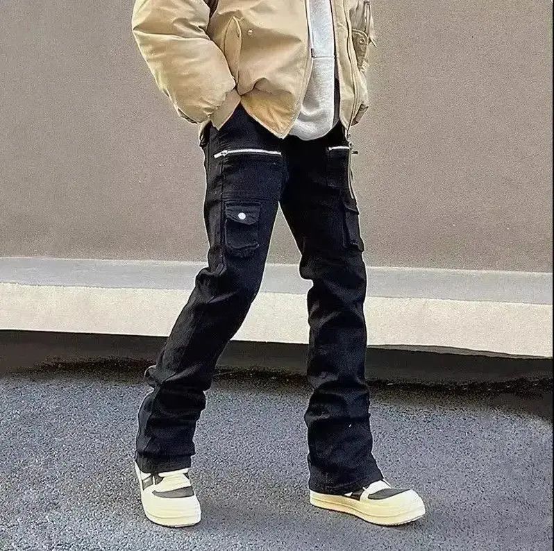 Japanese Brand Black cargo jeans Size US 32 / EU 48 - 2 Thumbnail