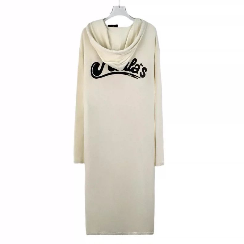 Loewe Loewe White letter printed cotton hooded drawstring long s Size S / US 4 / IT 40 - 2 Thumbnail