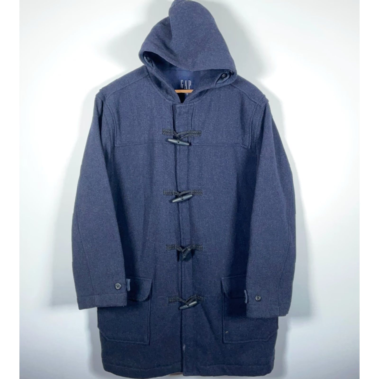 Gap GAP Wool Duffle Coat Men’s XL Dark Blue Heavyweight Overcoat Size US XL / EU 56 / 4 - 2 Thumbnail