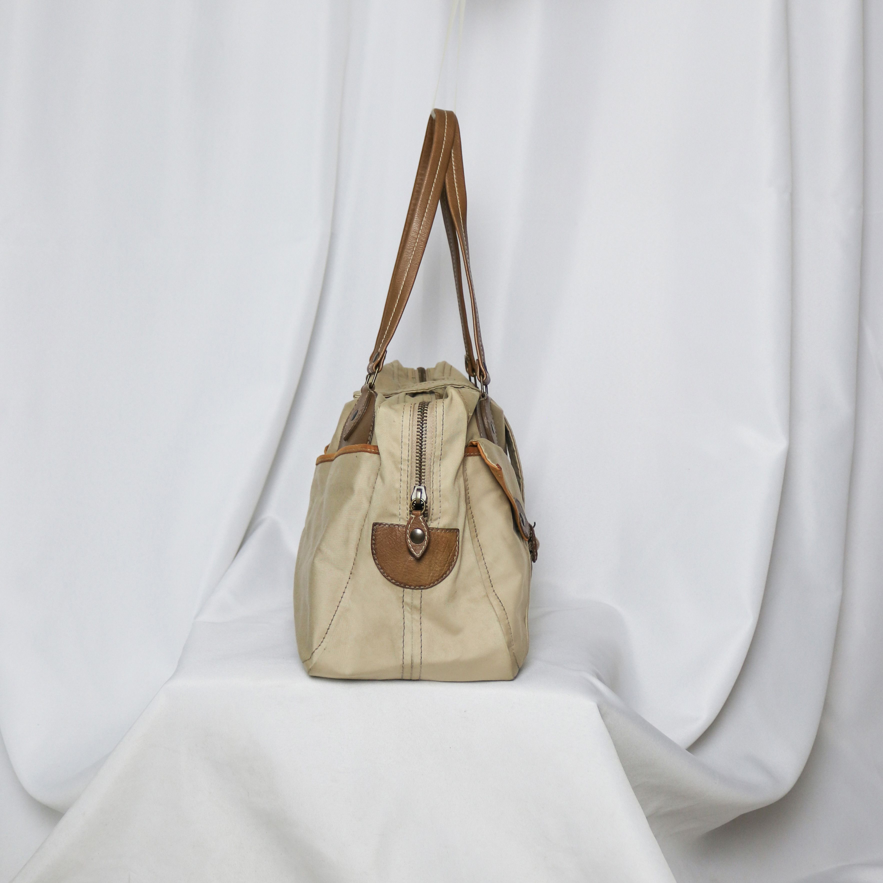 Miu Miu Miu Miu 2002 runway leather trim canvas bag Size ONE SIZE - 7 Thumbnail
